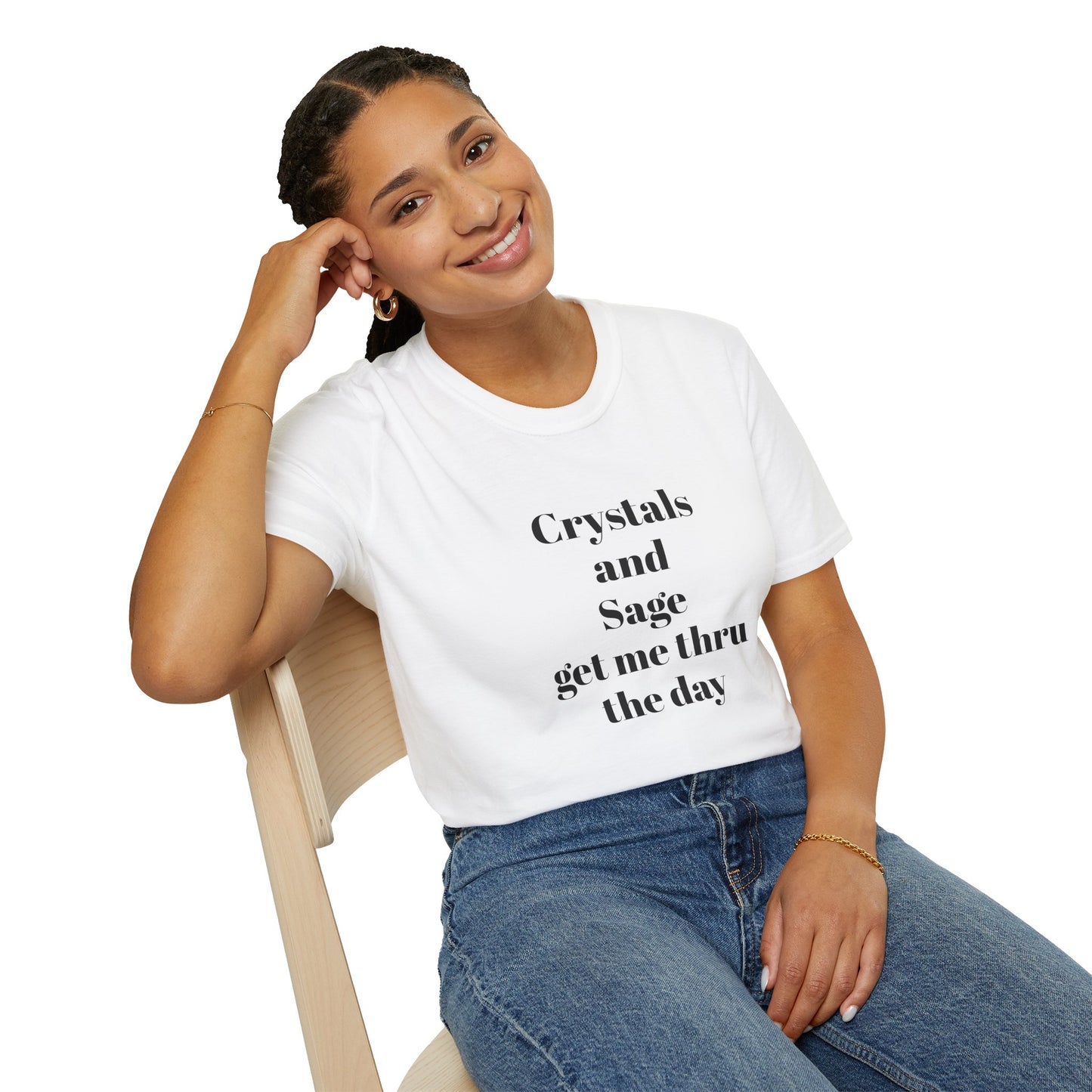 Crystals and Sage - Unisex Softstyle T-Shirt 100% Cotton Graphic