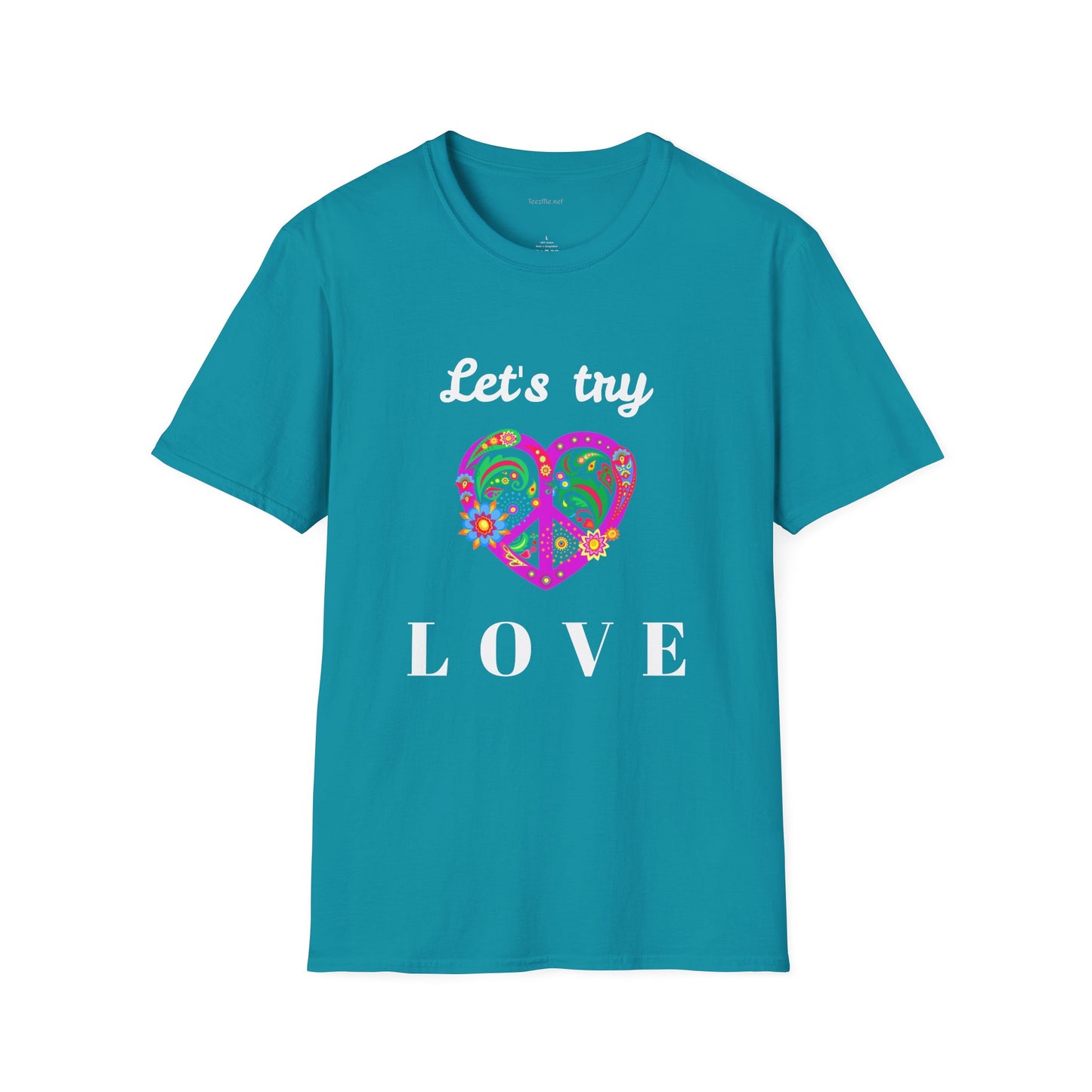 Let's Try Love - Unisex Softstyle T-Shirt 100% Cotton Graphic