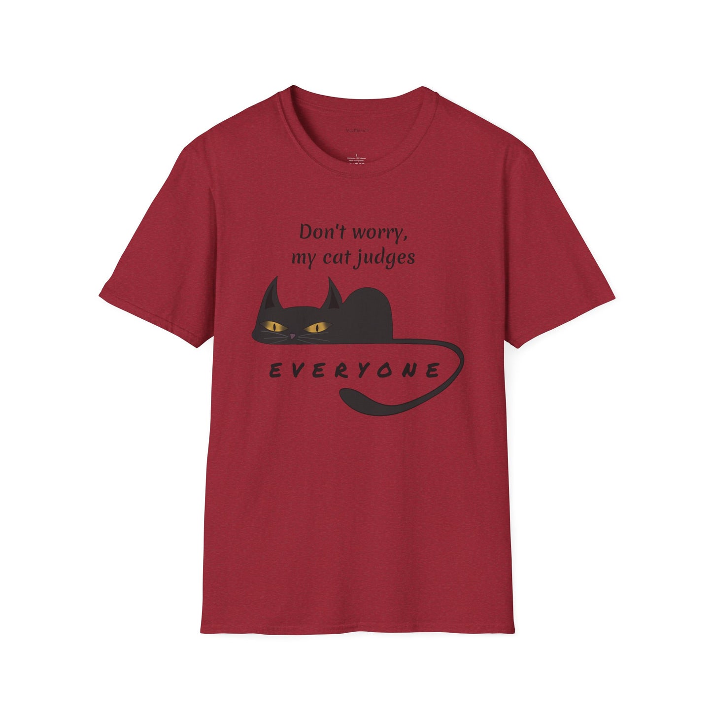 Judging Cat - Unisex Softstyle T-Shirt 100% Cotton Graphic