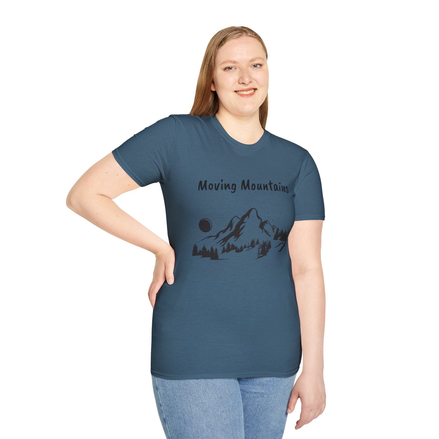 Moving Mountains - Unisex Softstyle T-Shirt 100% Cotton Graphic