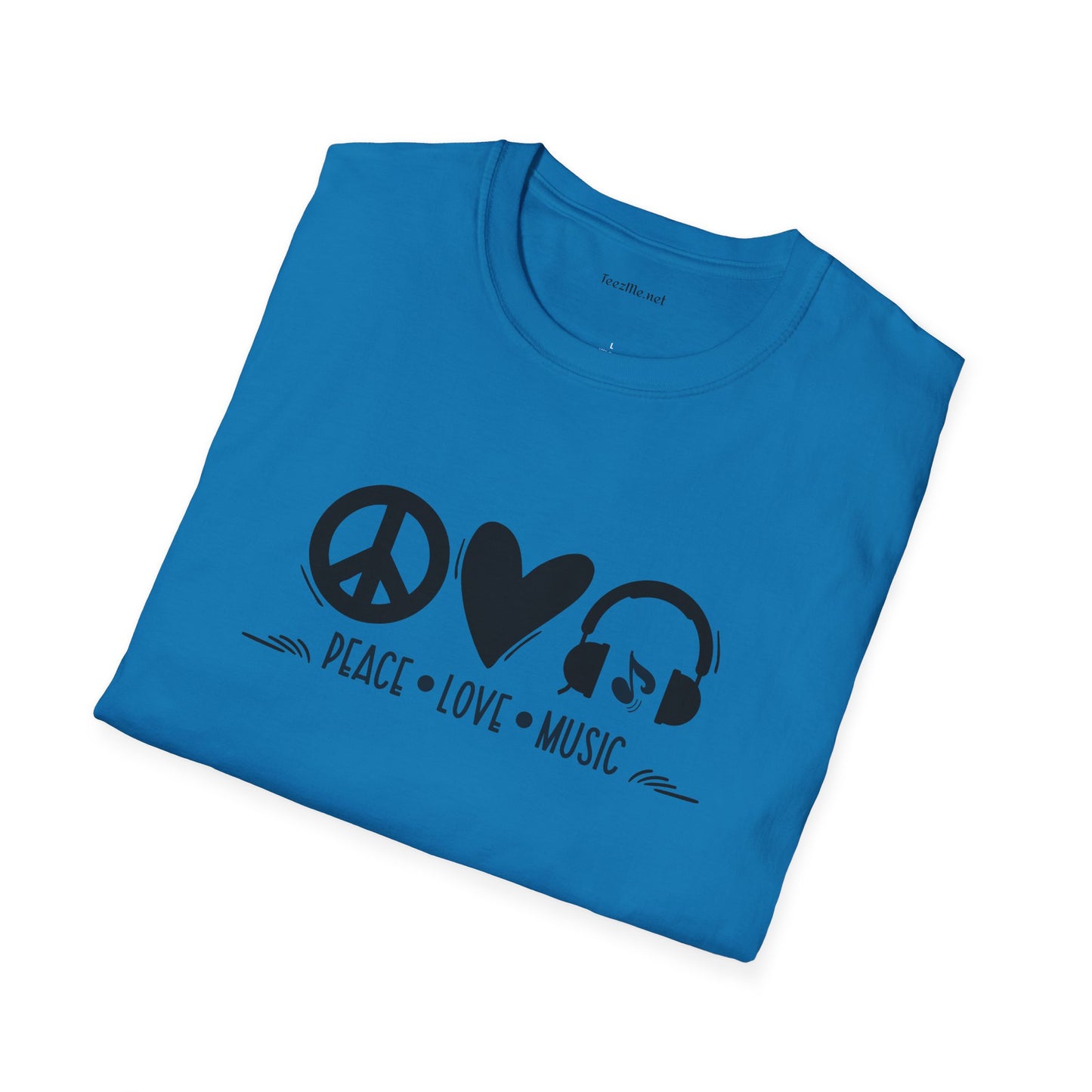 Peace Love Music - Unisex Softstyle T-Shirt 100% Cotton Graphic