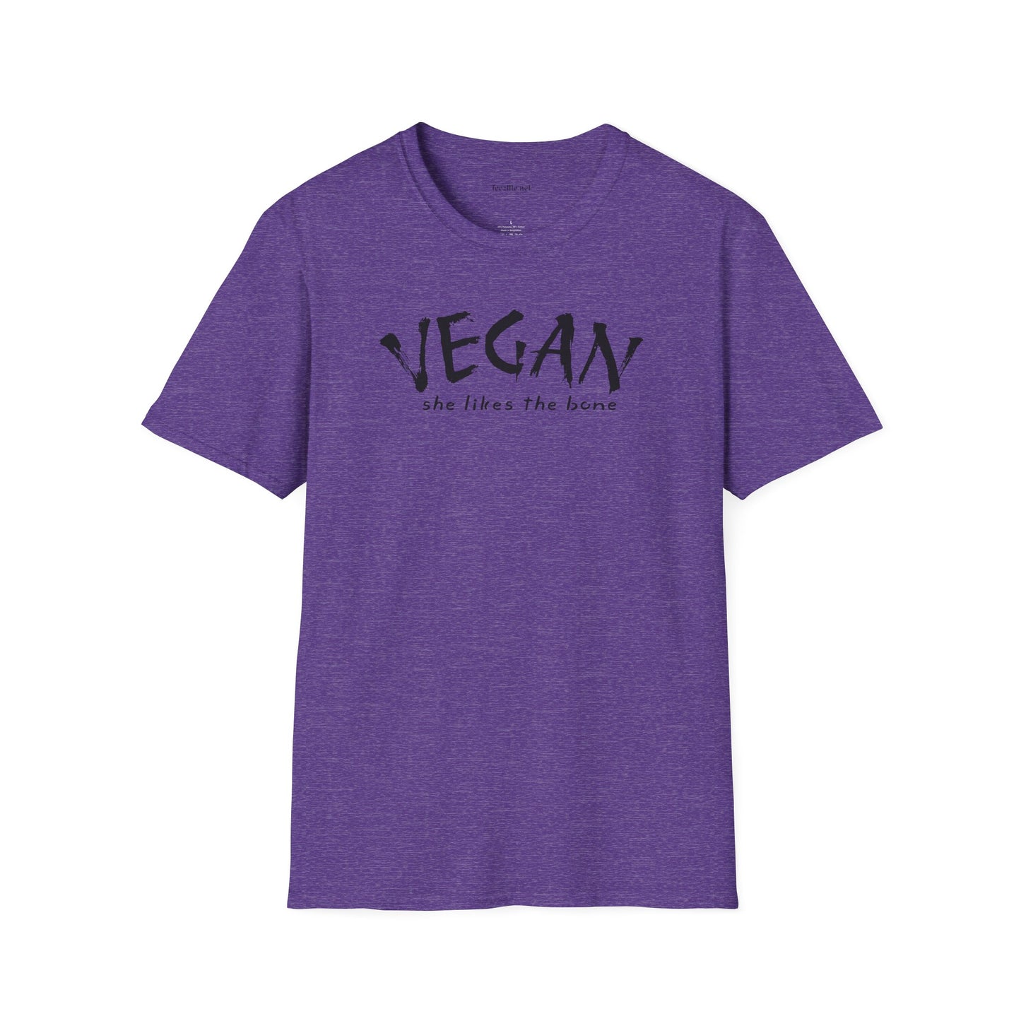 VEGAN she likes the bone Unisex Softstyle T-Shirt 100% Cotton Graphic