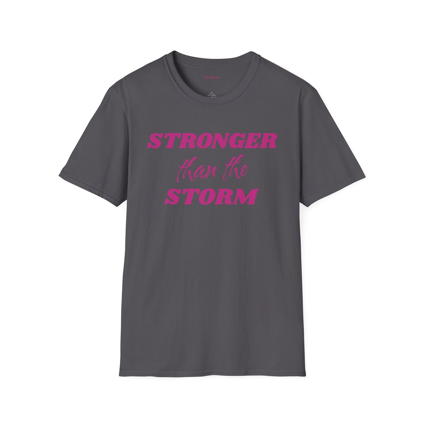 Stronger than the Storm Breast Cancer Unisex Softstyle T-Shirt 100% Cotton Graphic