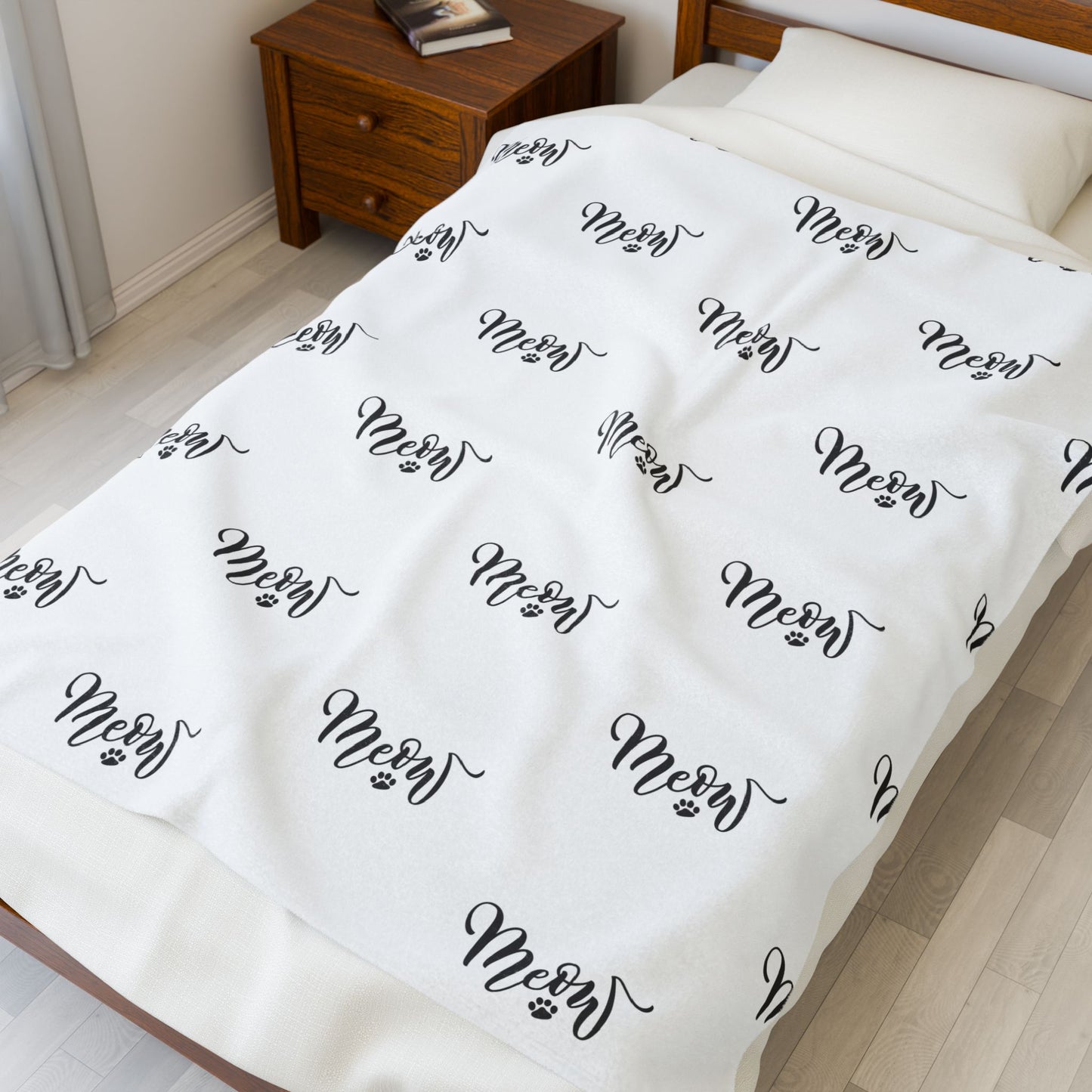 Meow - Velveteen Plush Blanket