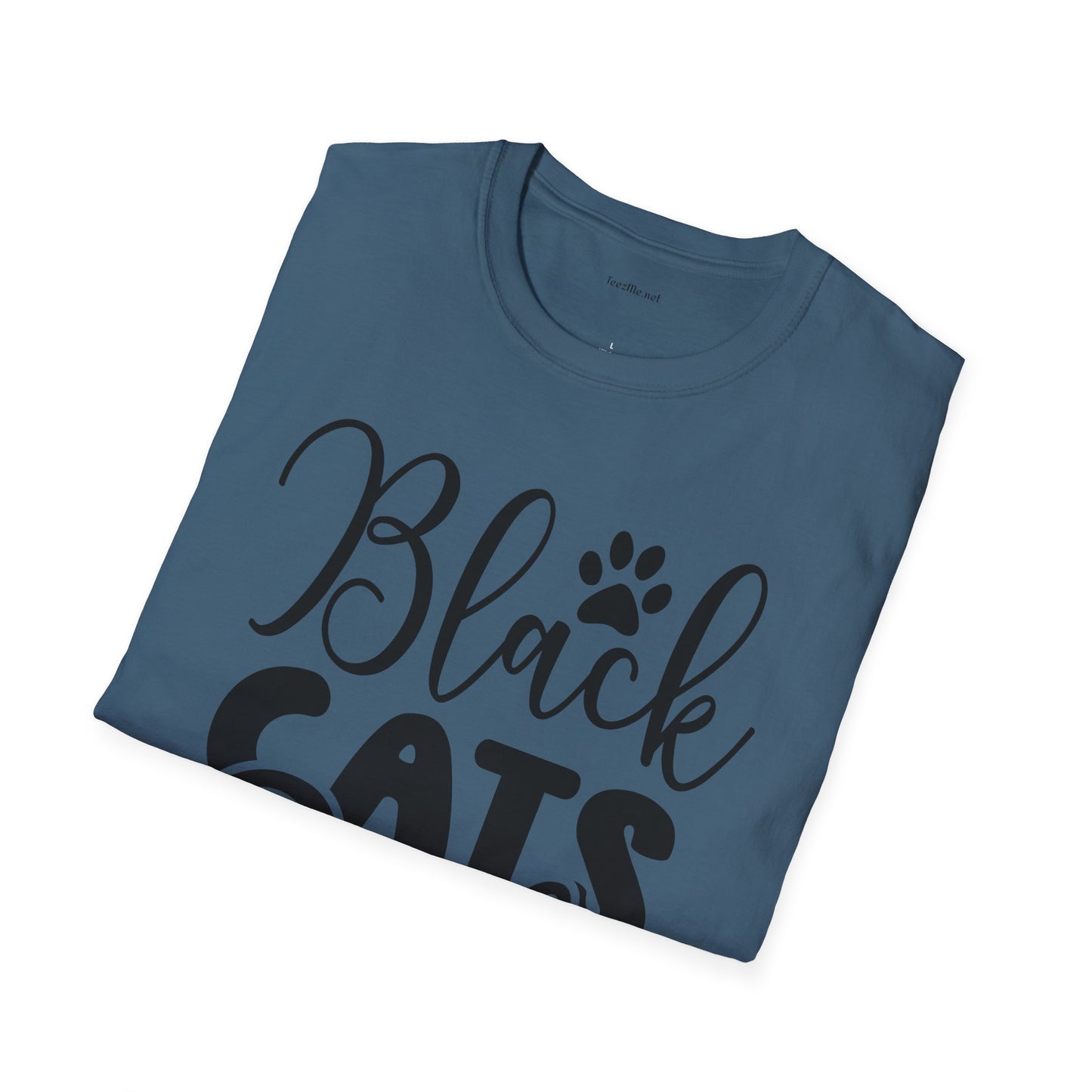 Black Cats Only - Unisex Softstyle T-Shirt 100% Cotton Graphic
