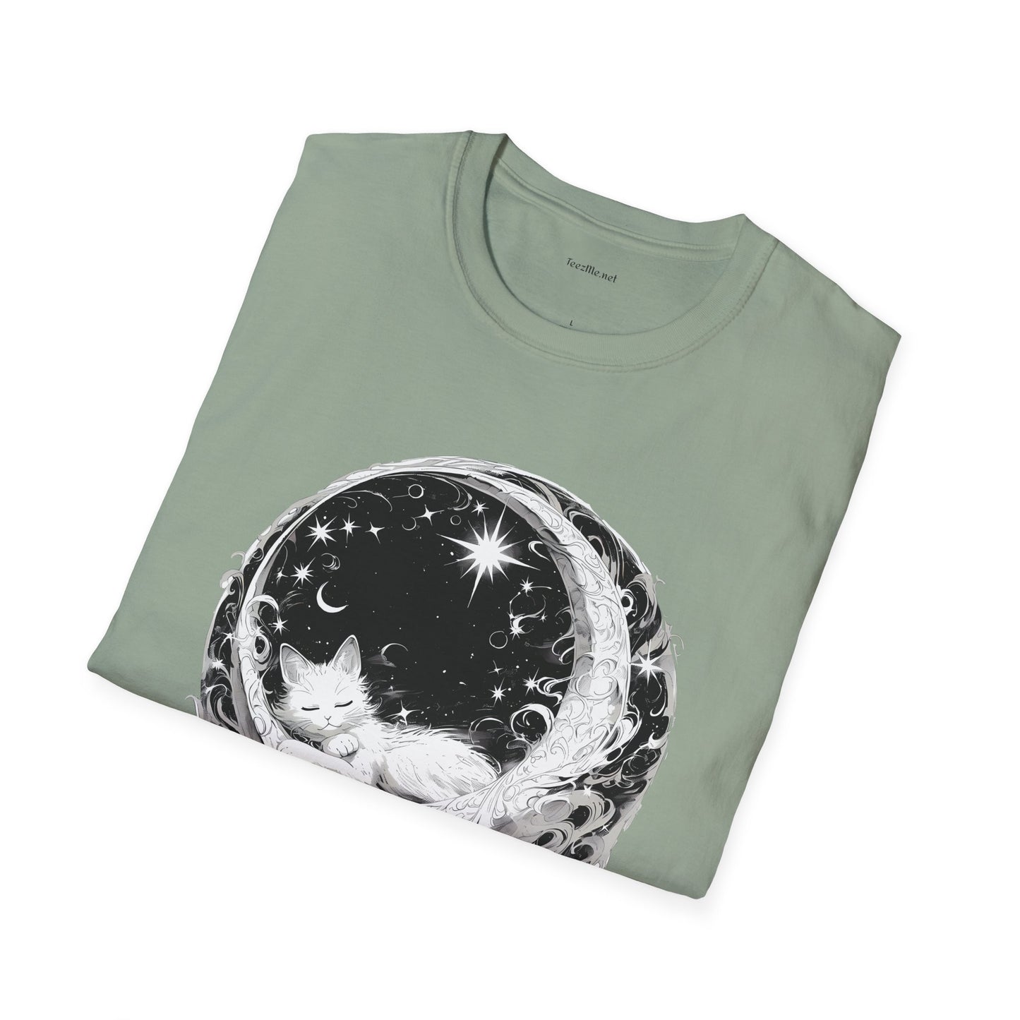 Moon Cat - Unisex Softstyle T-Shirt 100% Cotton Graphic