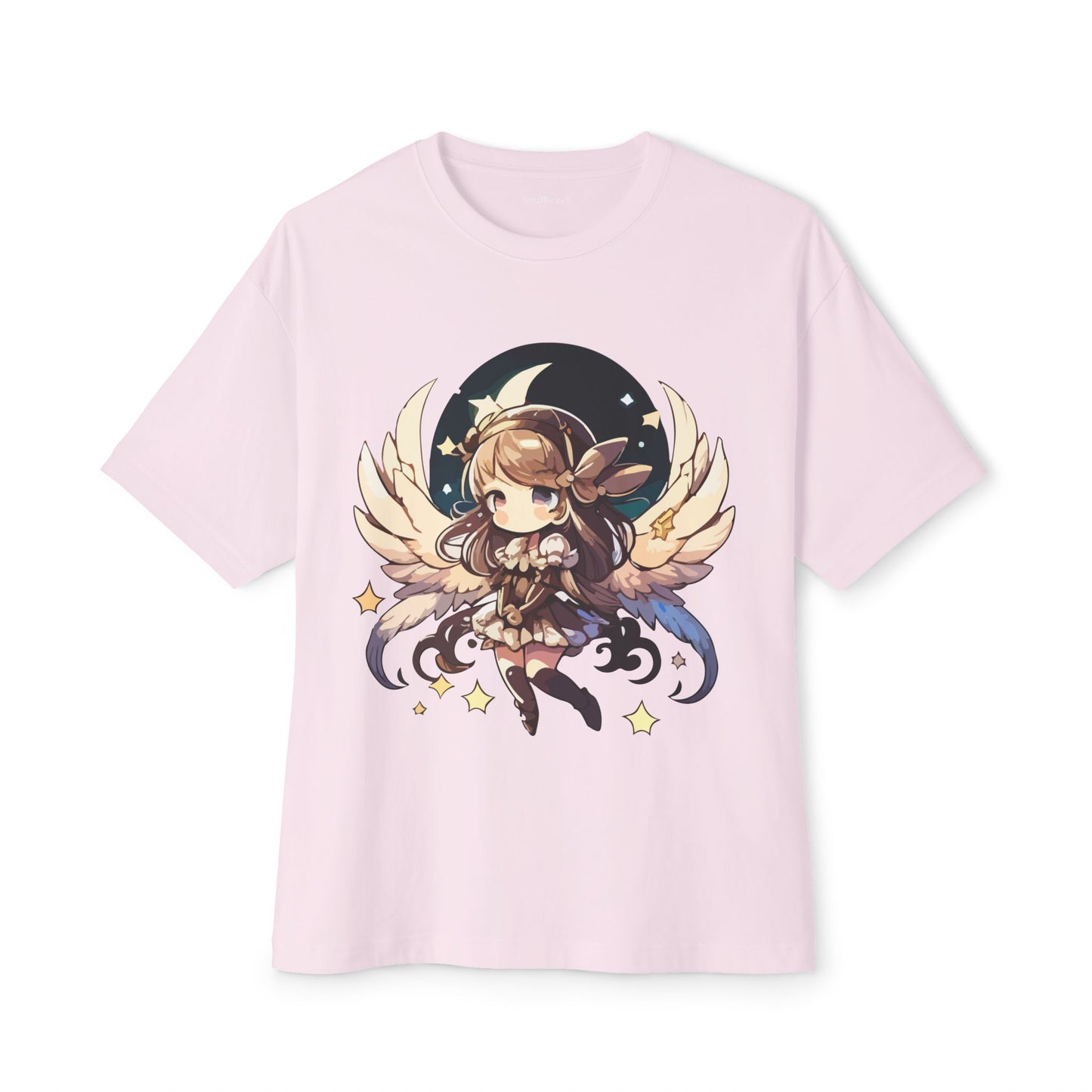 Fairy Sitting on Moon Unisex Oversized Boxy Tee