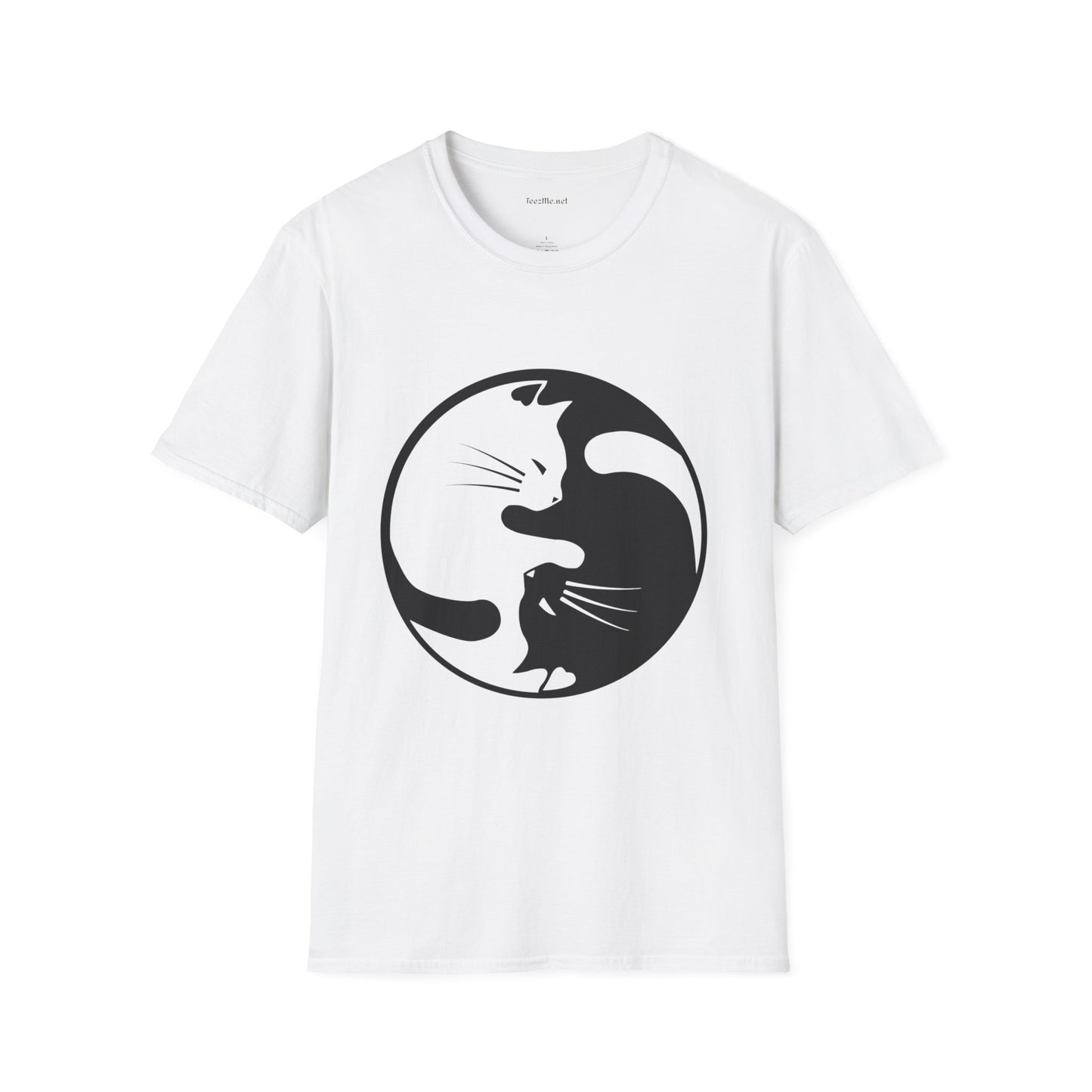 Yin Yang Cat3 Unisex Soft T-Shirt 100% Cotton Graphic