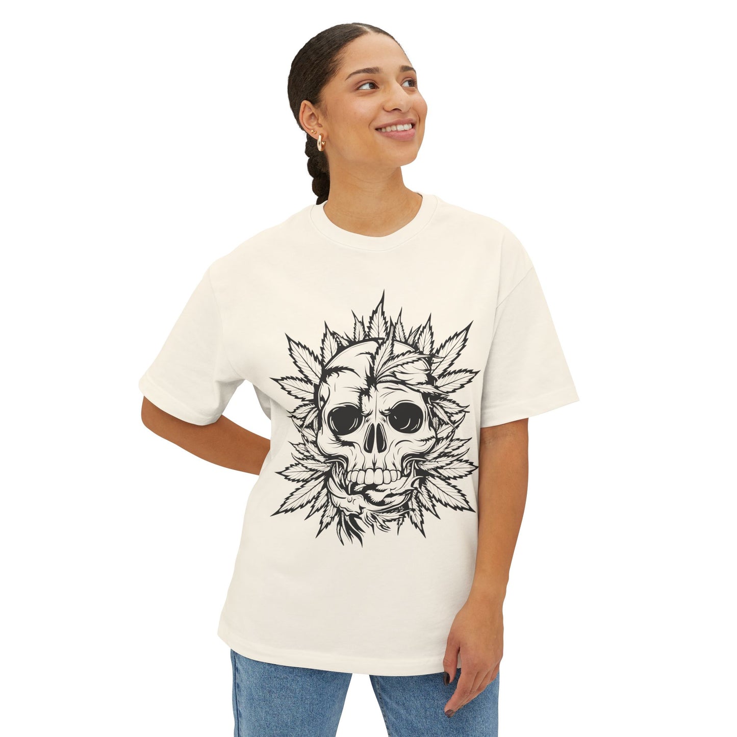 Weed Skull - Unisex Oversized Boxy Tee