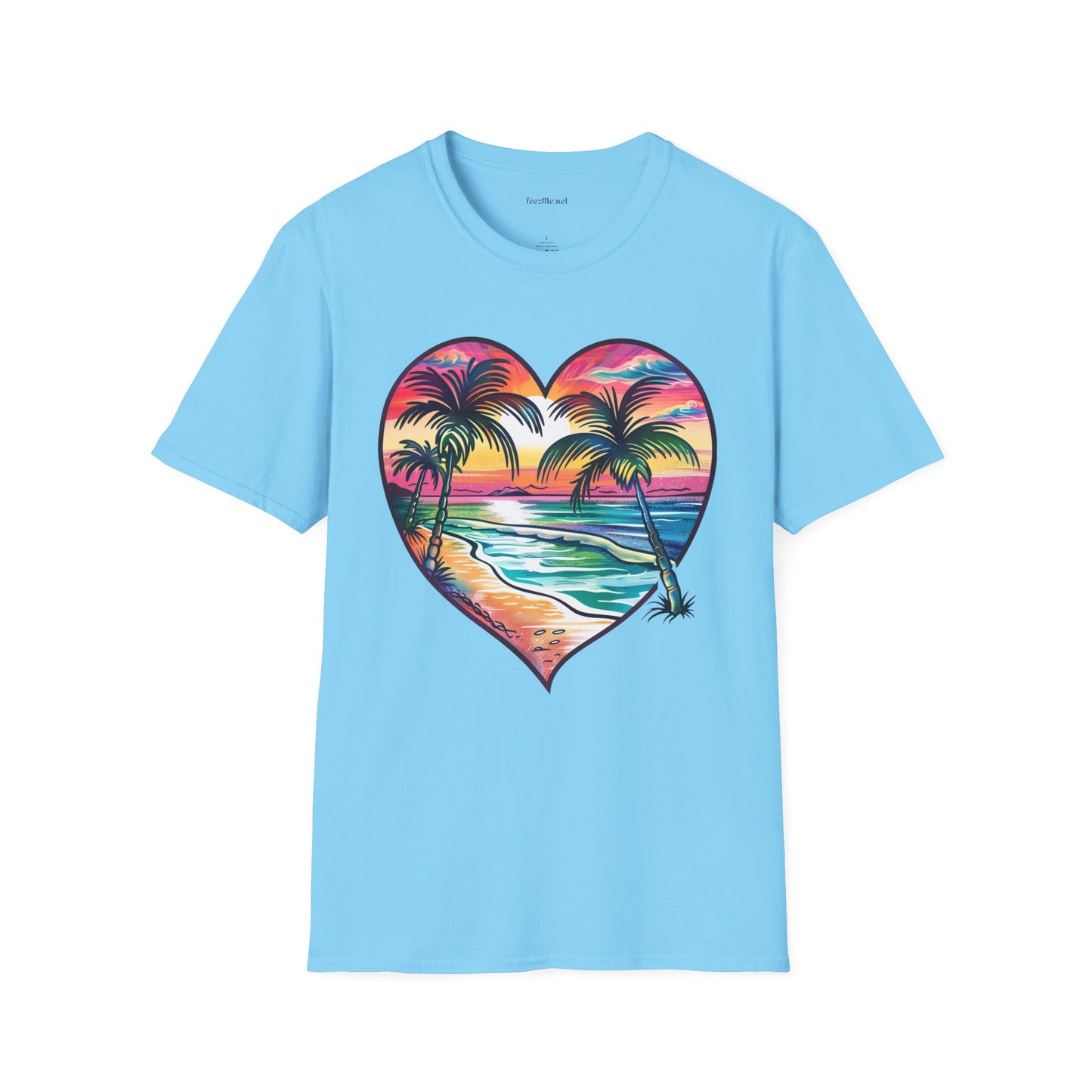 Beach Watercolor2 Unisex Soft T-Shirt 100% Cotton Graphic