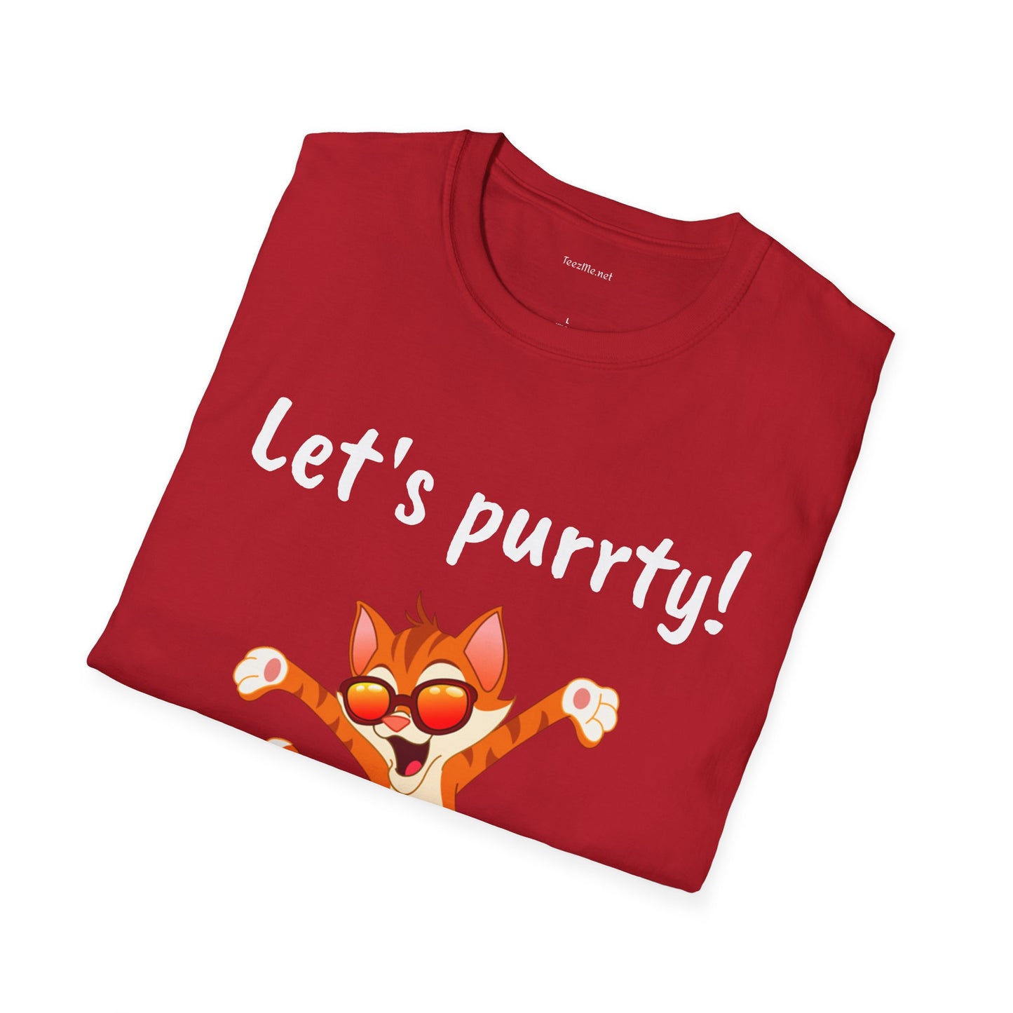 Let's purrty! - Unisex Softstyle T-Shirt 100% Cotton Graphic