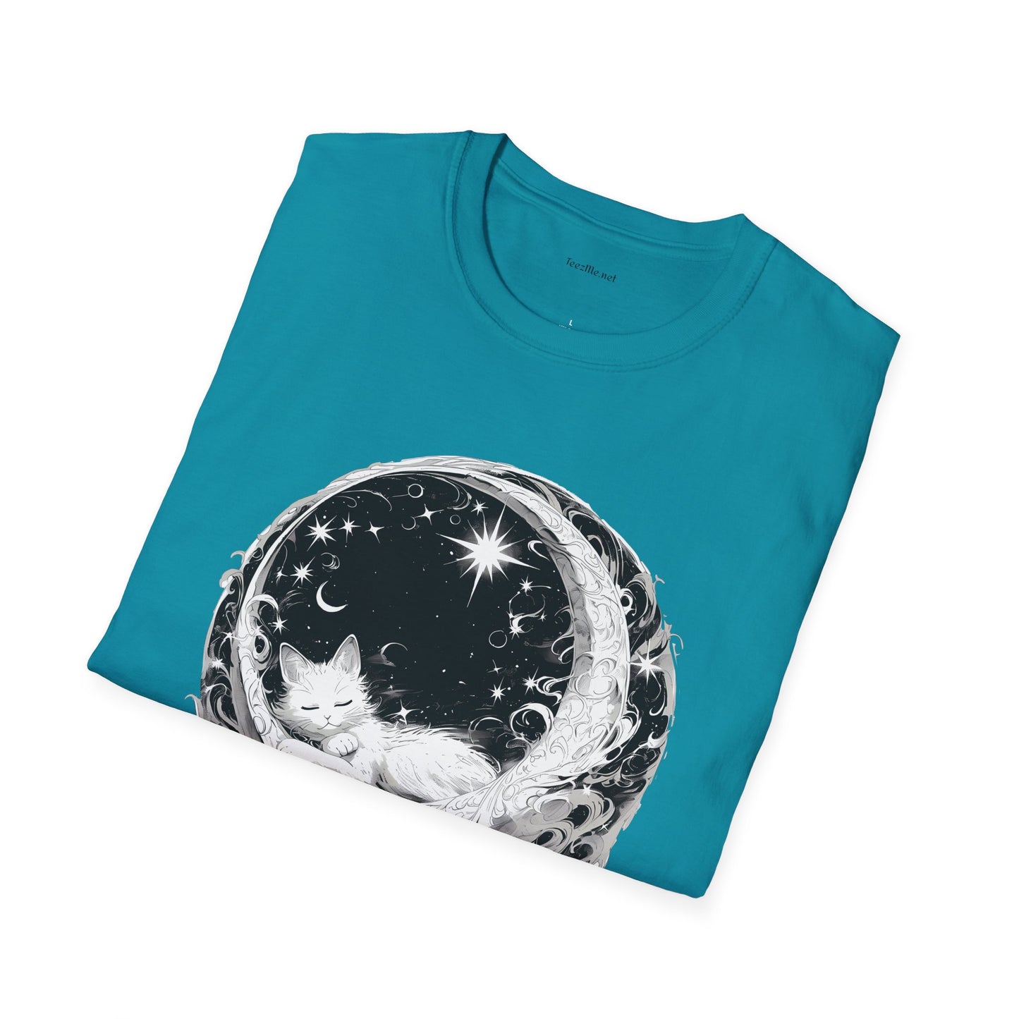 Moon Cat - Unisex Softstyle T-Shirt 100% Cotton Graphic