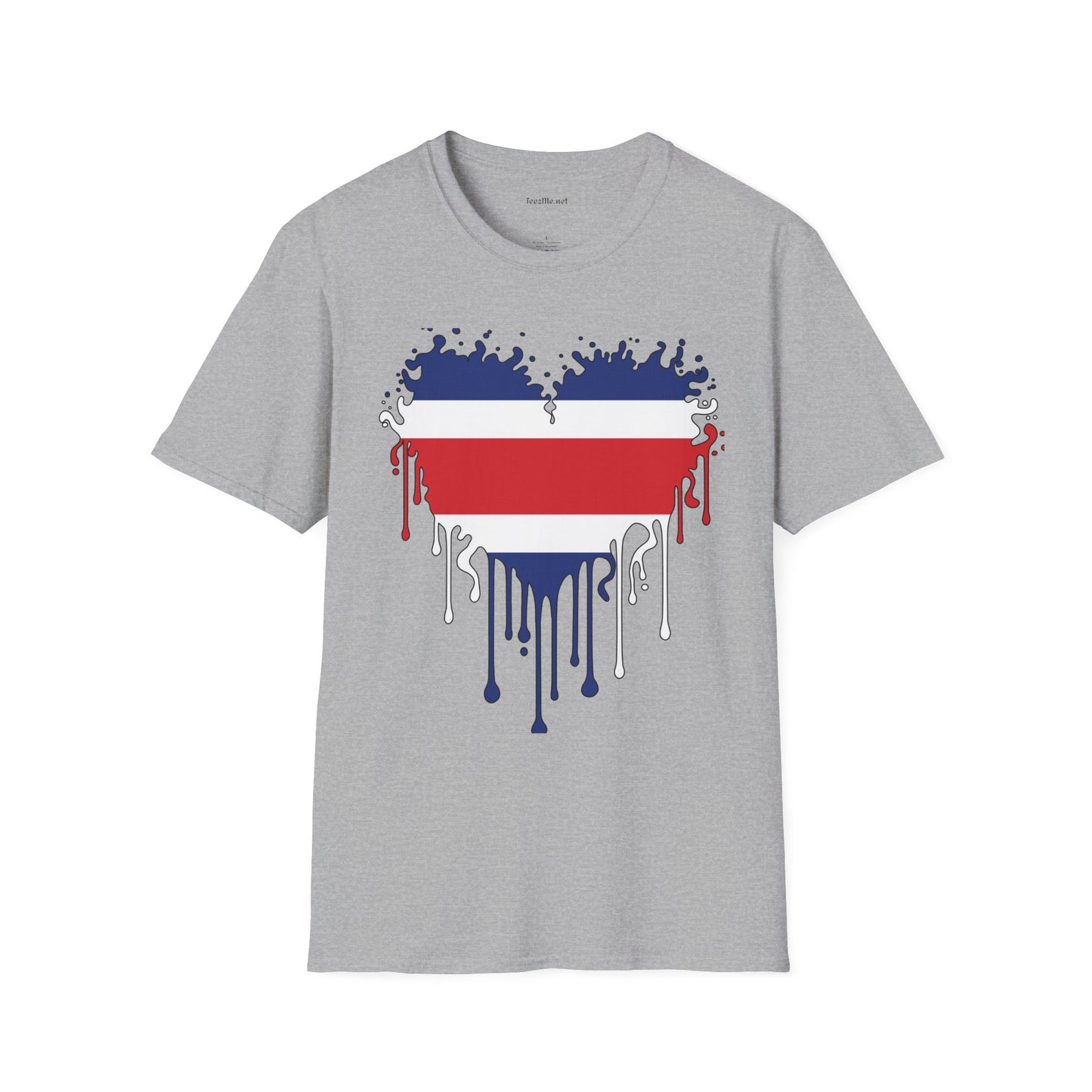 Costa Rica Dripping Heart Unisex Softstyle T-Shirt 100% Cotton