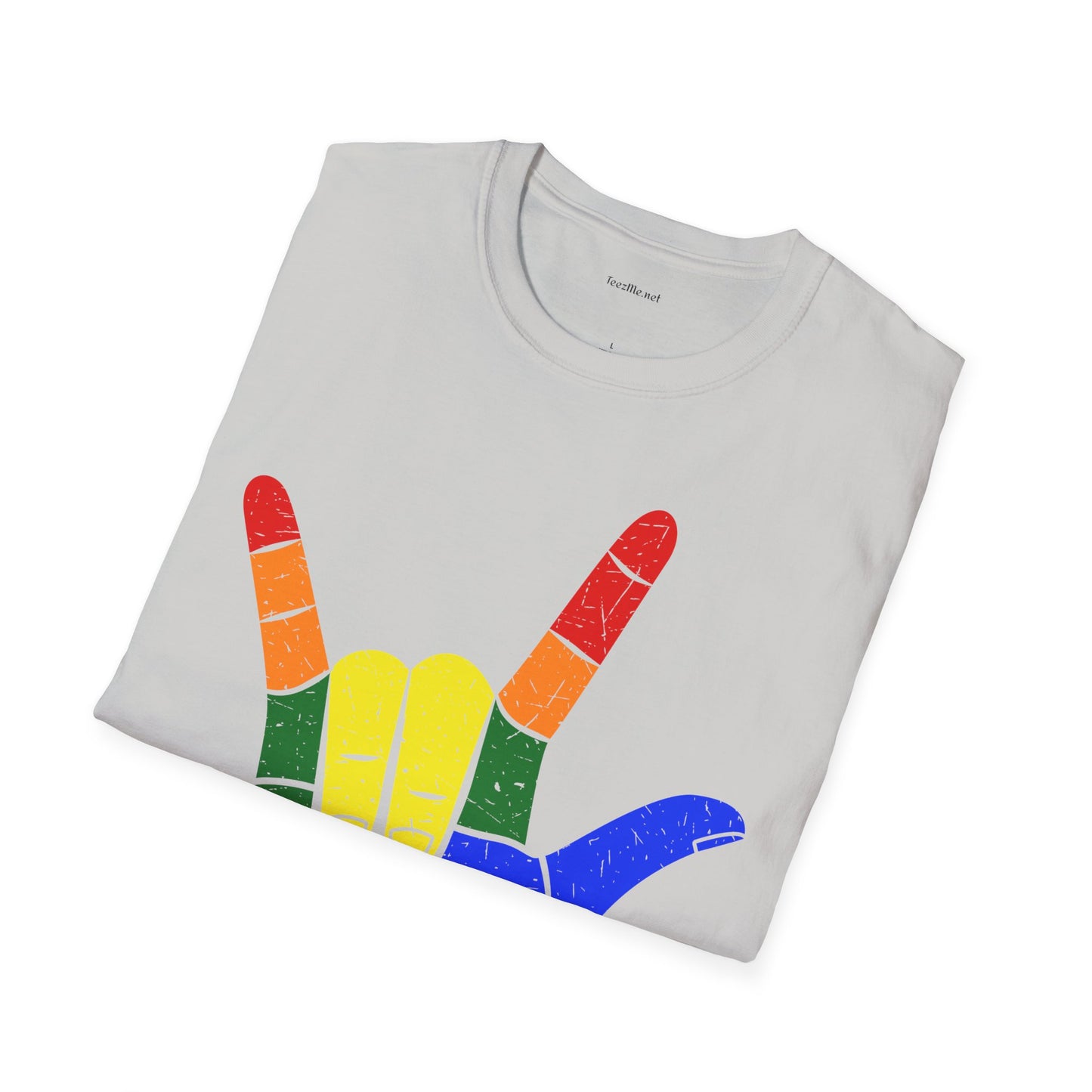 ASL Love LGBT  - Unisex Softstyle T-Shirt 100% Cotton Graphic