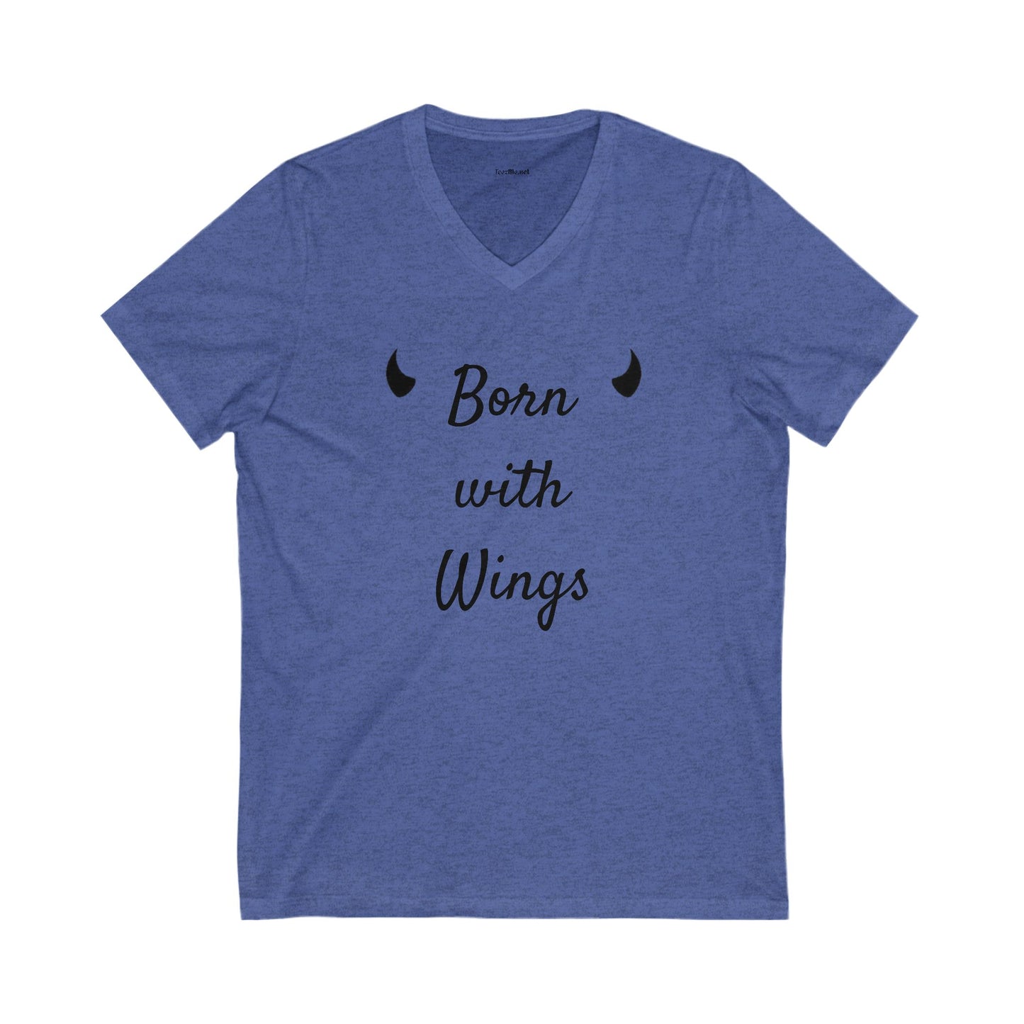 Born with Wings - Unisex Jersey Short Sleeve V-Neck Tee