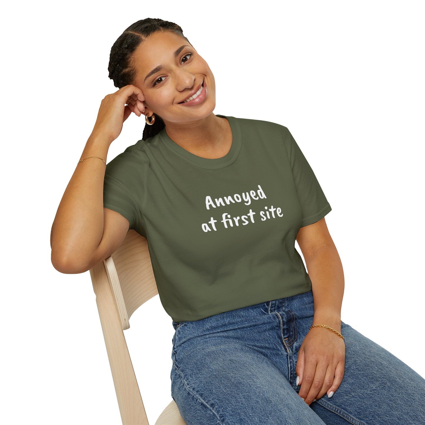 Annoyed at first site - Unisex Softstyle T-Shirt 100% Cotton Graphic