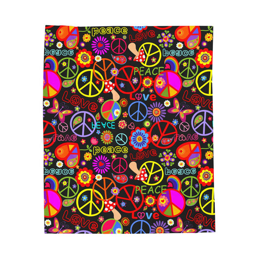Hippie - Velveteen Plush Blanket
