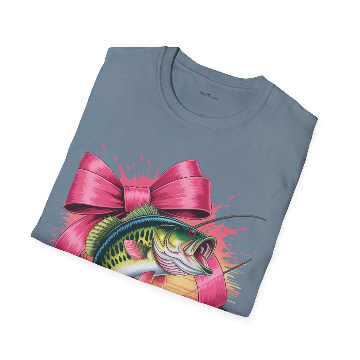 Fishing Girl - Unisex Softstyle T-Shirt 100% Cotton Graphic