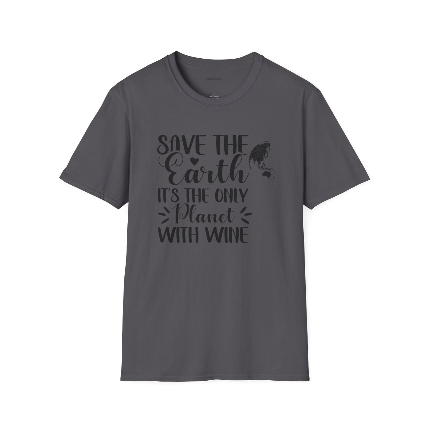 Save the Earth (Wine) Unisex Soft T-Shirt 100% Cotton Graphic