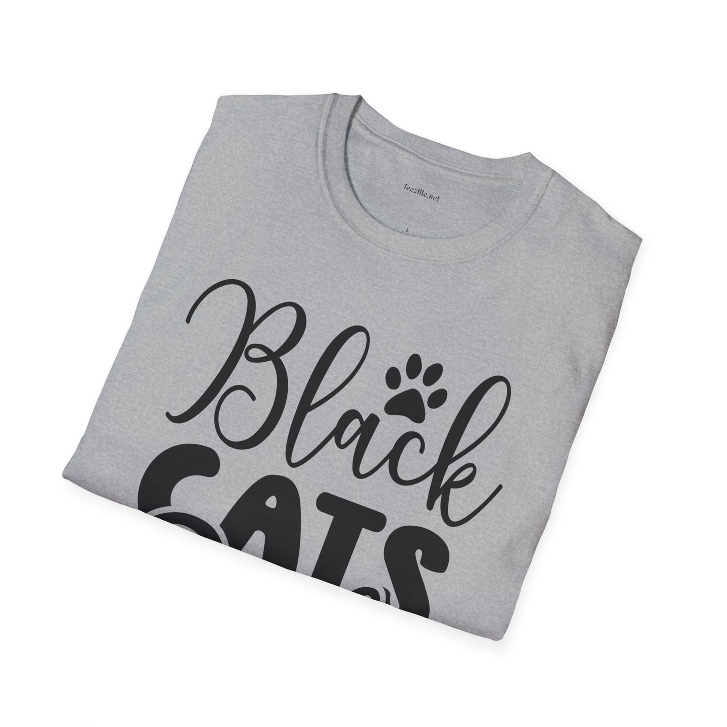 Black Cats Only - Unisex Softstyle T-Shirt 100% Cotton Graphic