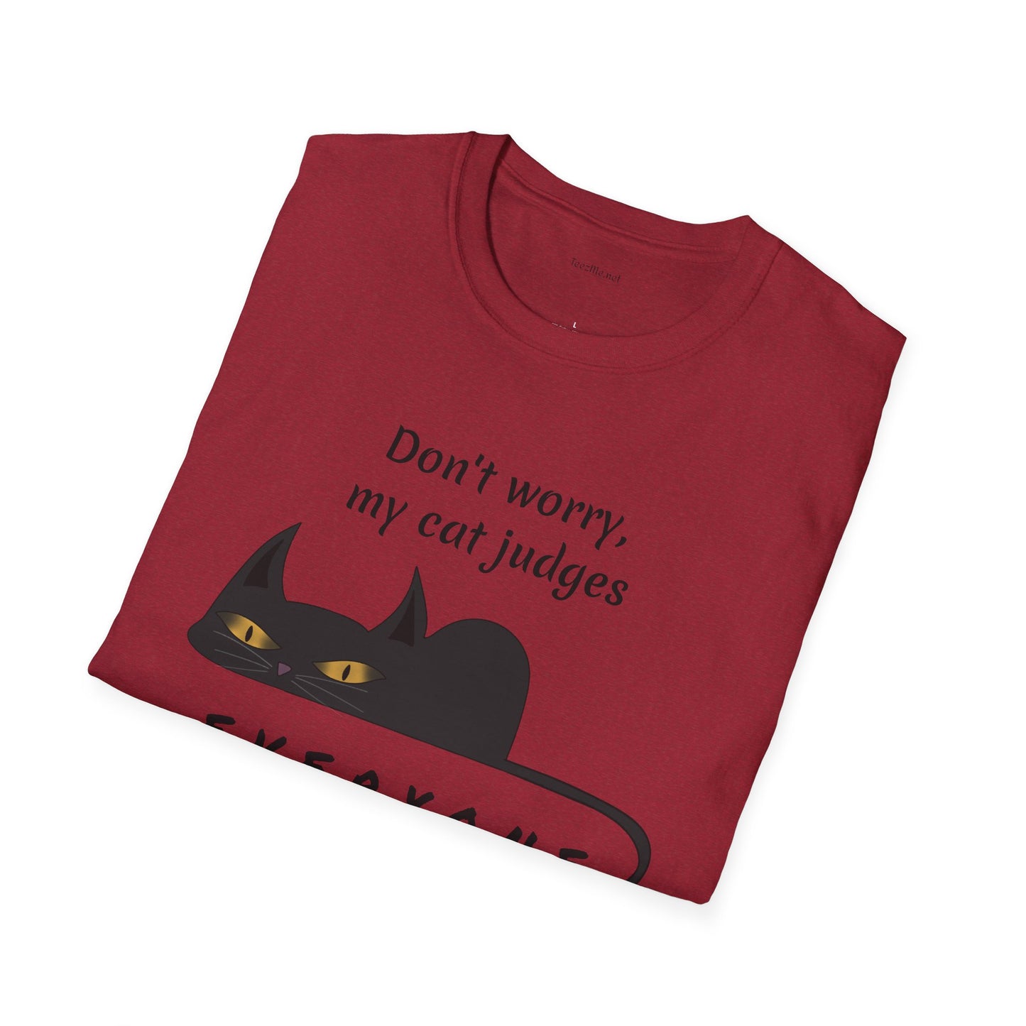 Judging Cat - Unisex Softstyle T-Shirt 100% Cotton Graphic