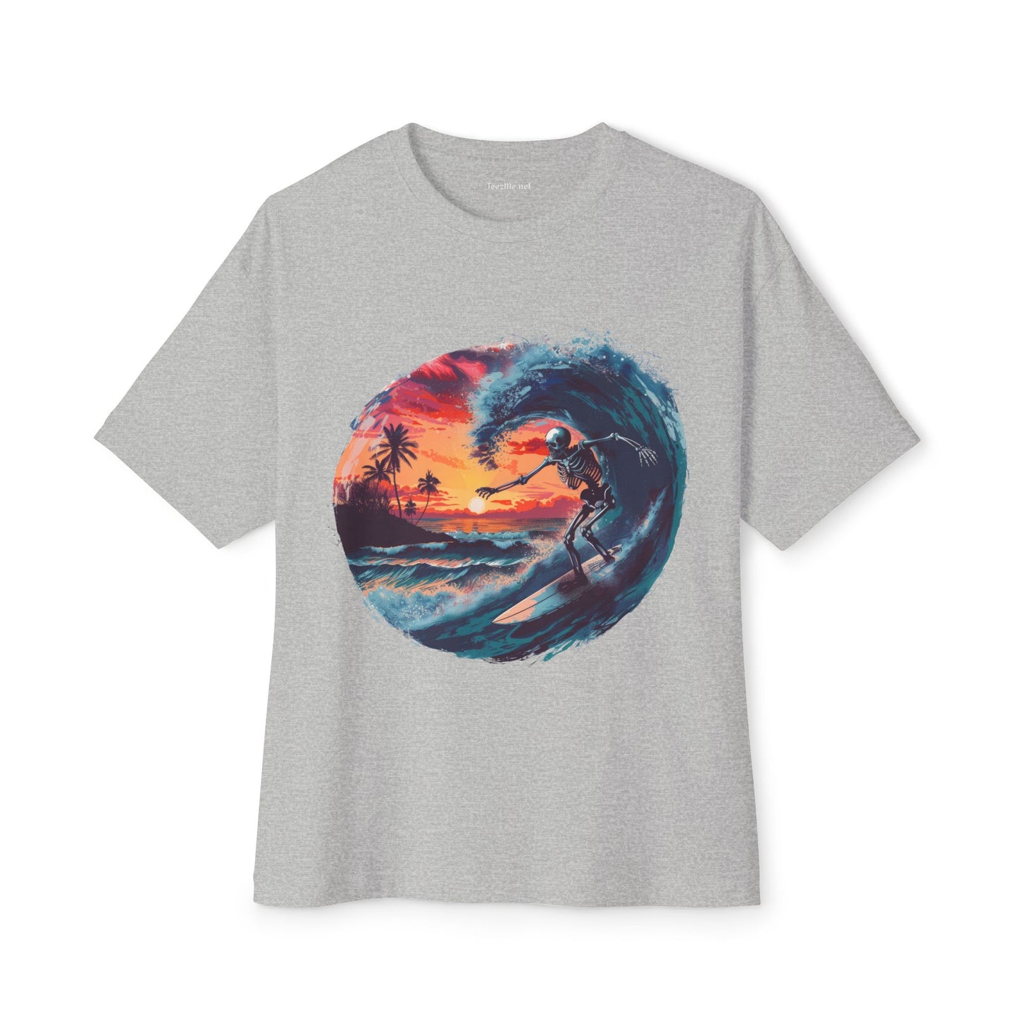 Skeleton Surfing2 - Unisex Oversized Boxy Tee