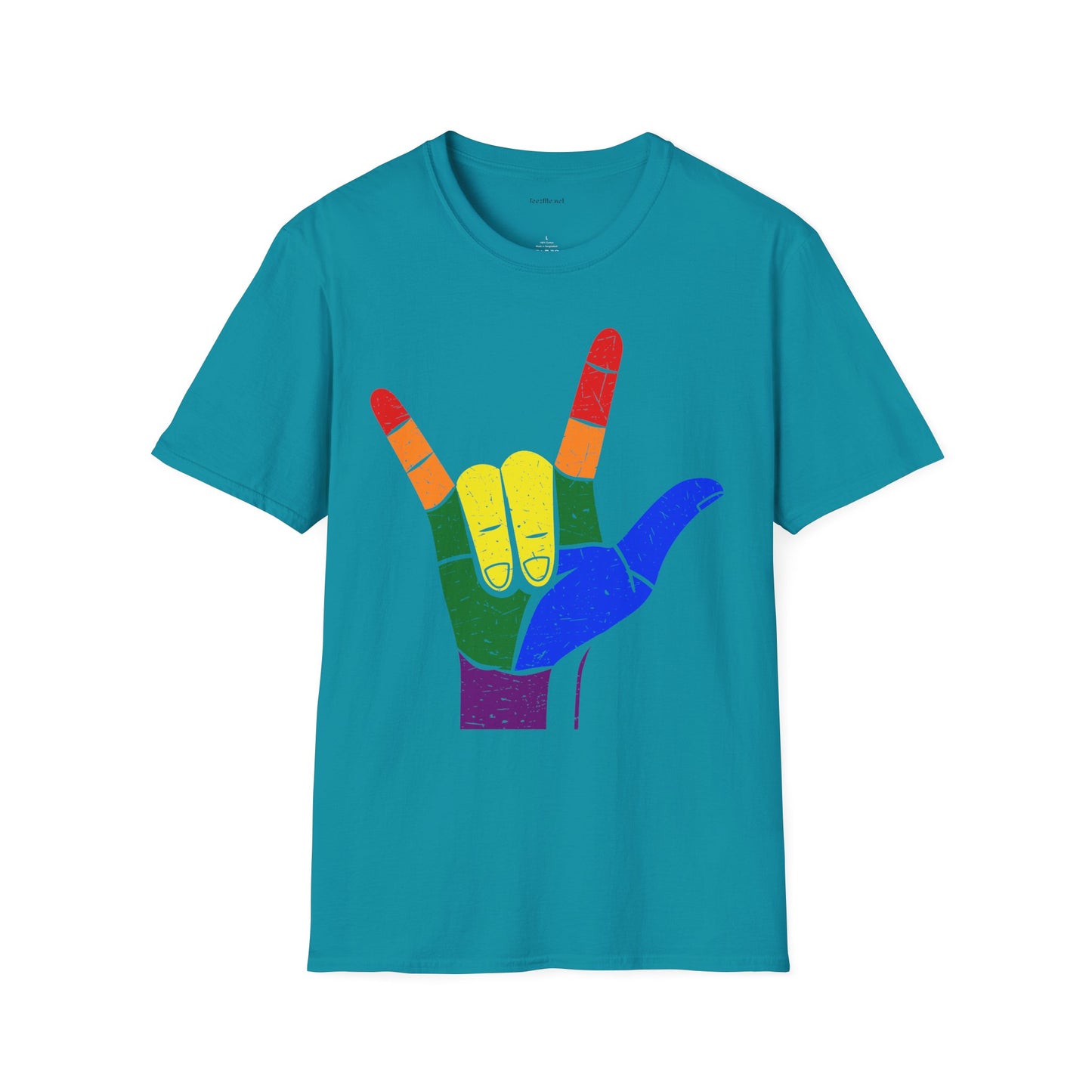 ASL Love LGBT  - Unisex Softstyle T-Shirt 100% Cotton Graphic