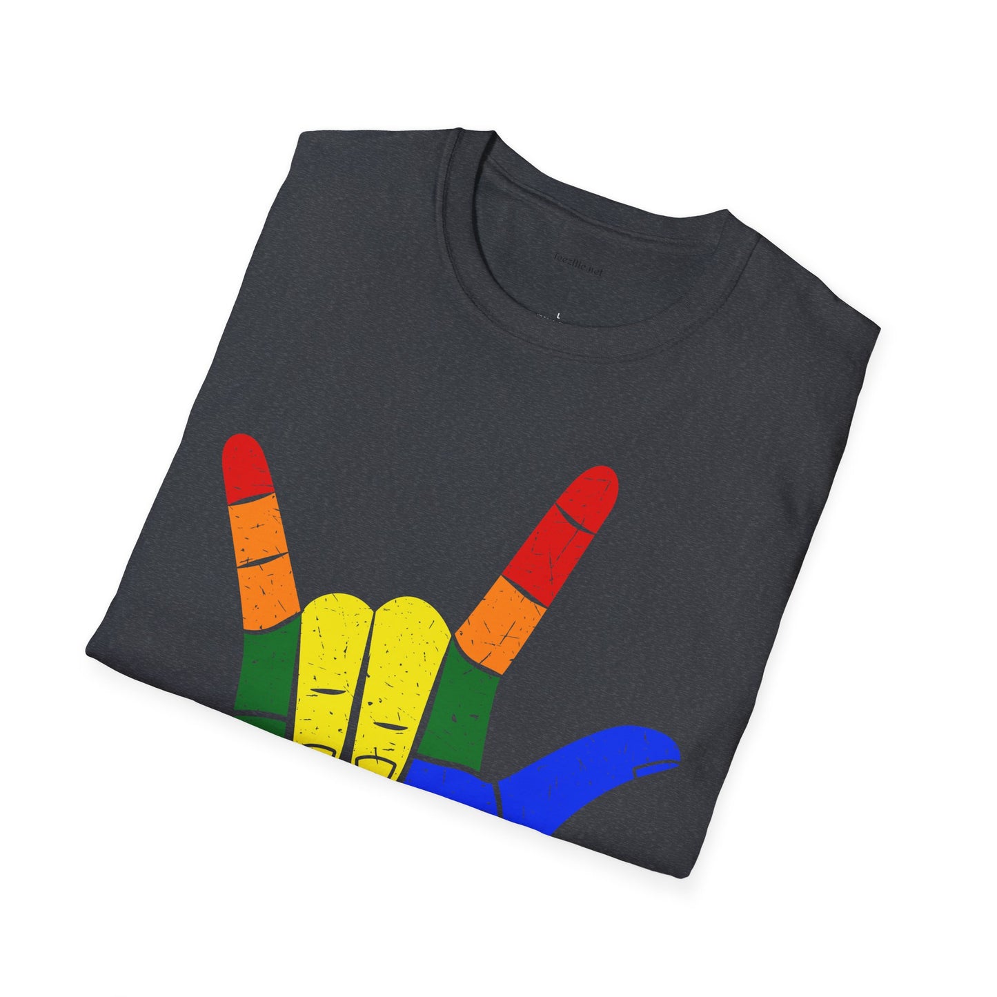 ASL Love LGBT  - Unisex Softstyle T-Shirt 100% Cotton Graphic