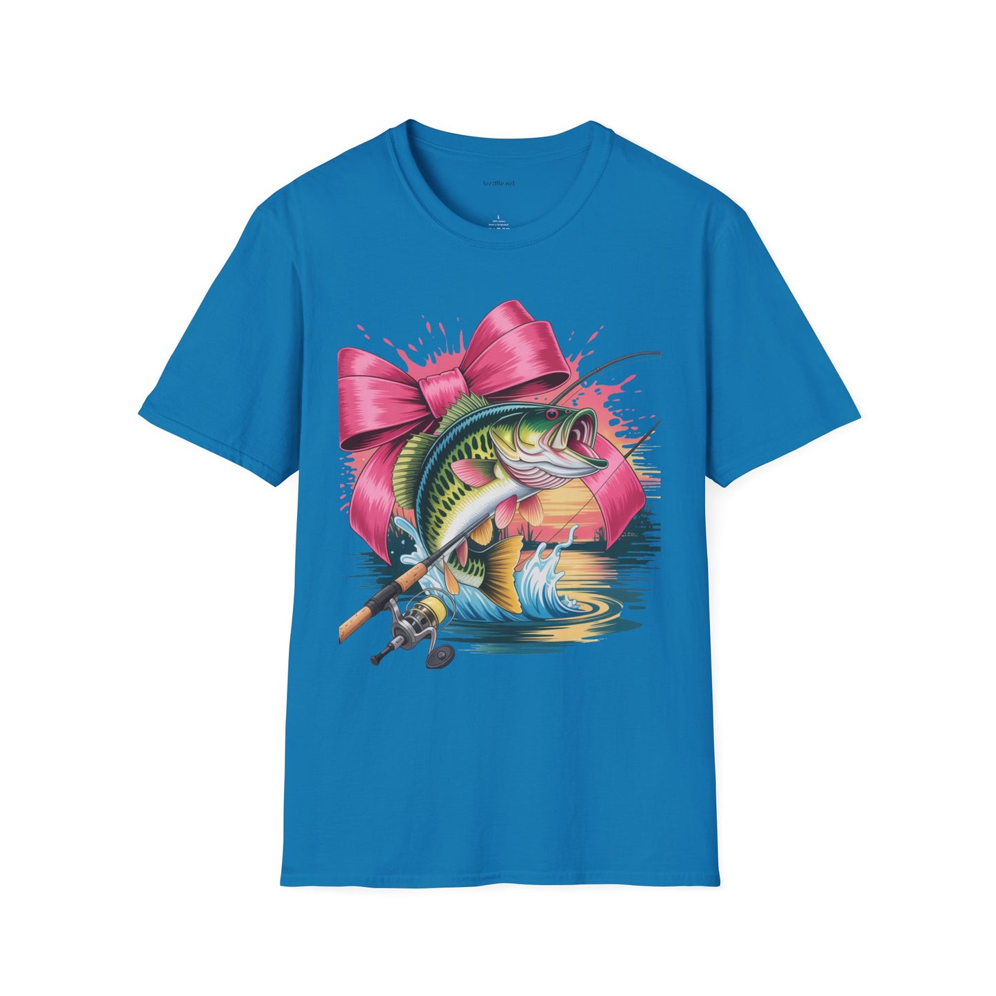 Fishing Girl - Unisex Softstyle T-Shirt 100% Cotton Graphic
