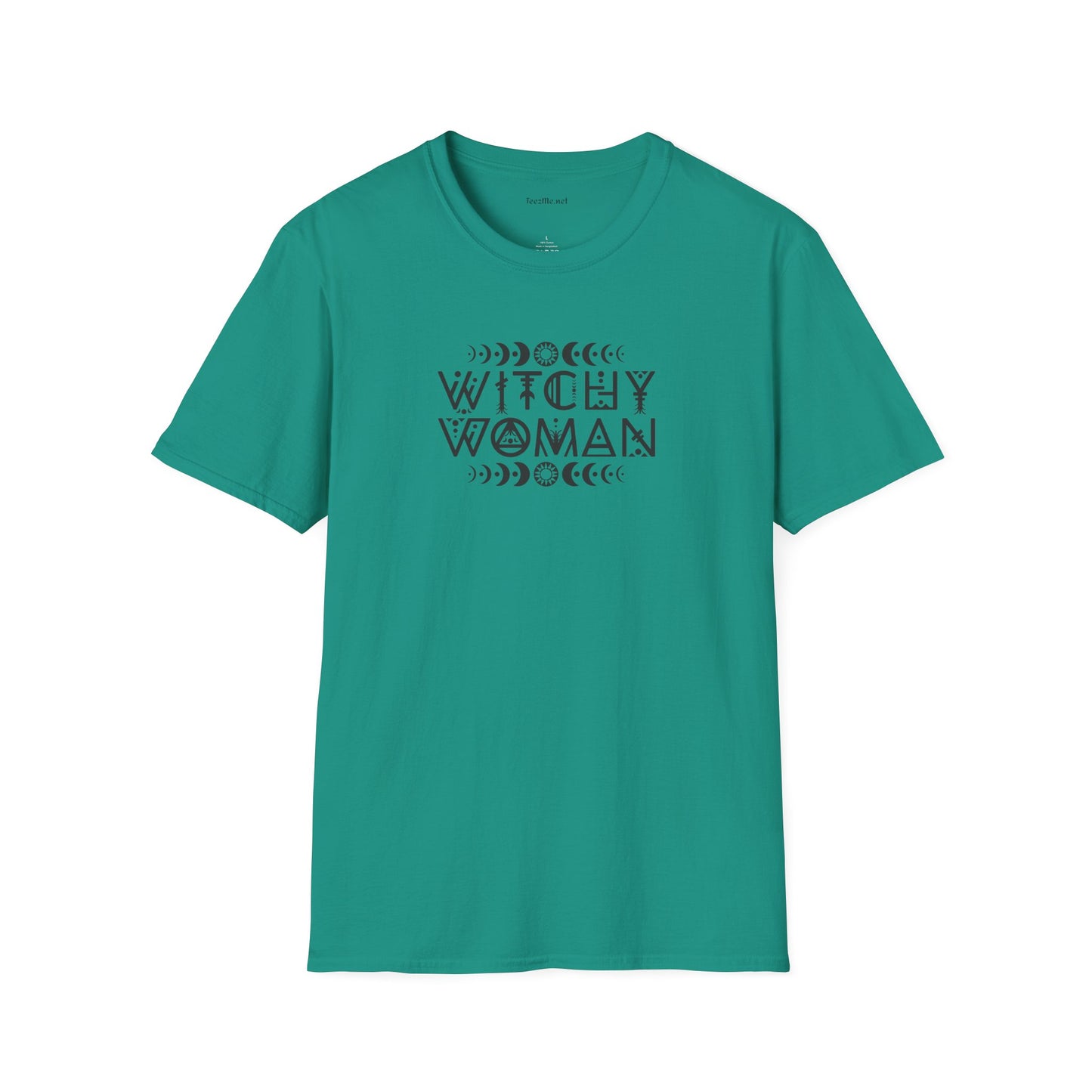 Witchy Woman with Moons - Unisex Softstyle T-Shirt 100% Cotton Graphic
