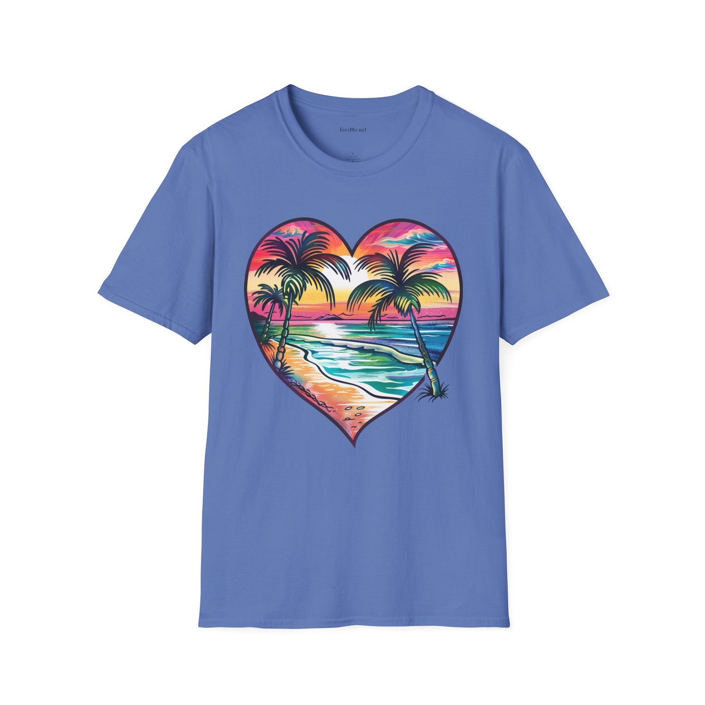 Beach Watercolor2 Unisex Soft T-Shirt 100% Cotton Graphic