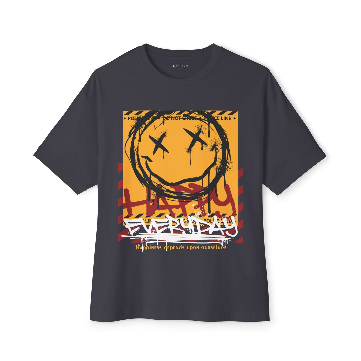 Happy Face Grunge - Unisex Oversized Tee