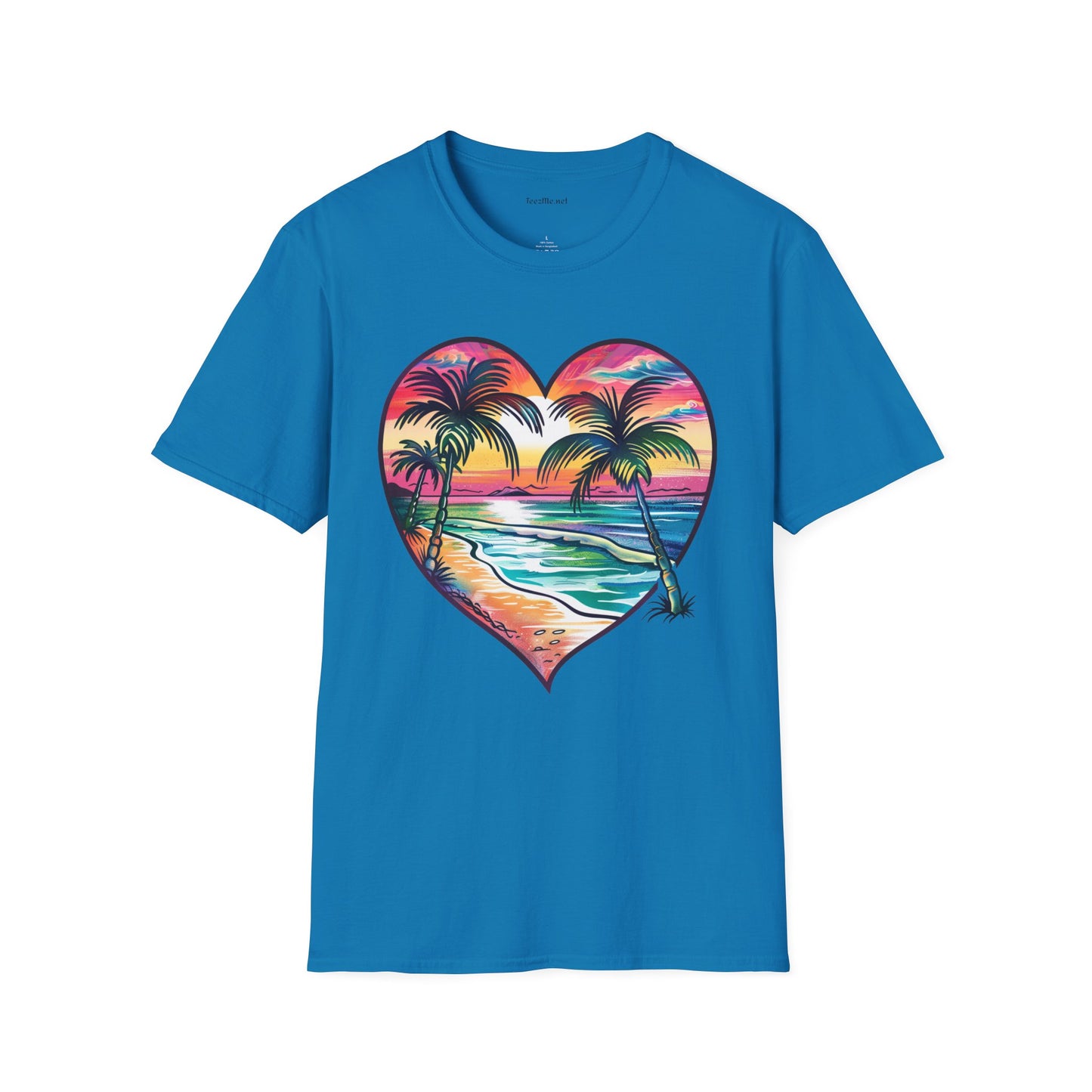 Beach Watercolor2 Unisex Soft T-Shirt 100% Cotton Graphic