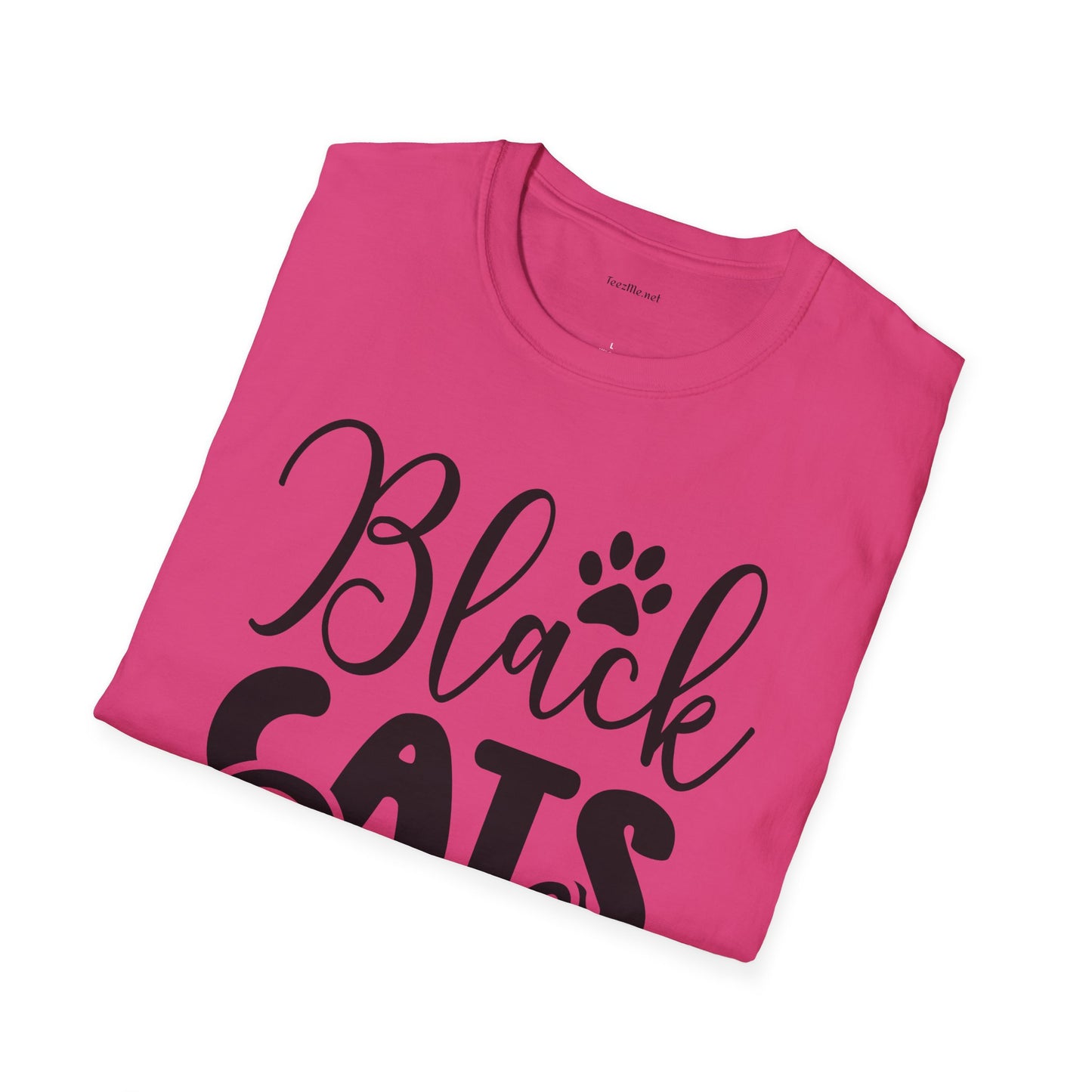 Black Cats Only - Unisex Softstyle T-Shirt 100% Cotton Graphic