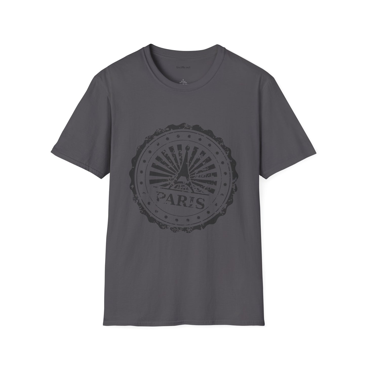 Paris Stamp Unisex Softstyle T-Shirt 100% Cotton