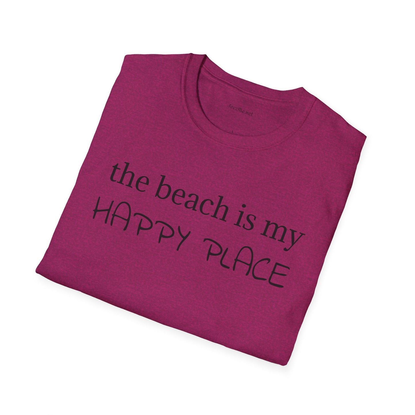 The beach is my happy place - Unisex Softstyle T-Shirt 100% Cotton Graphic