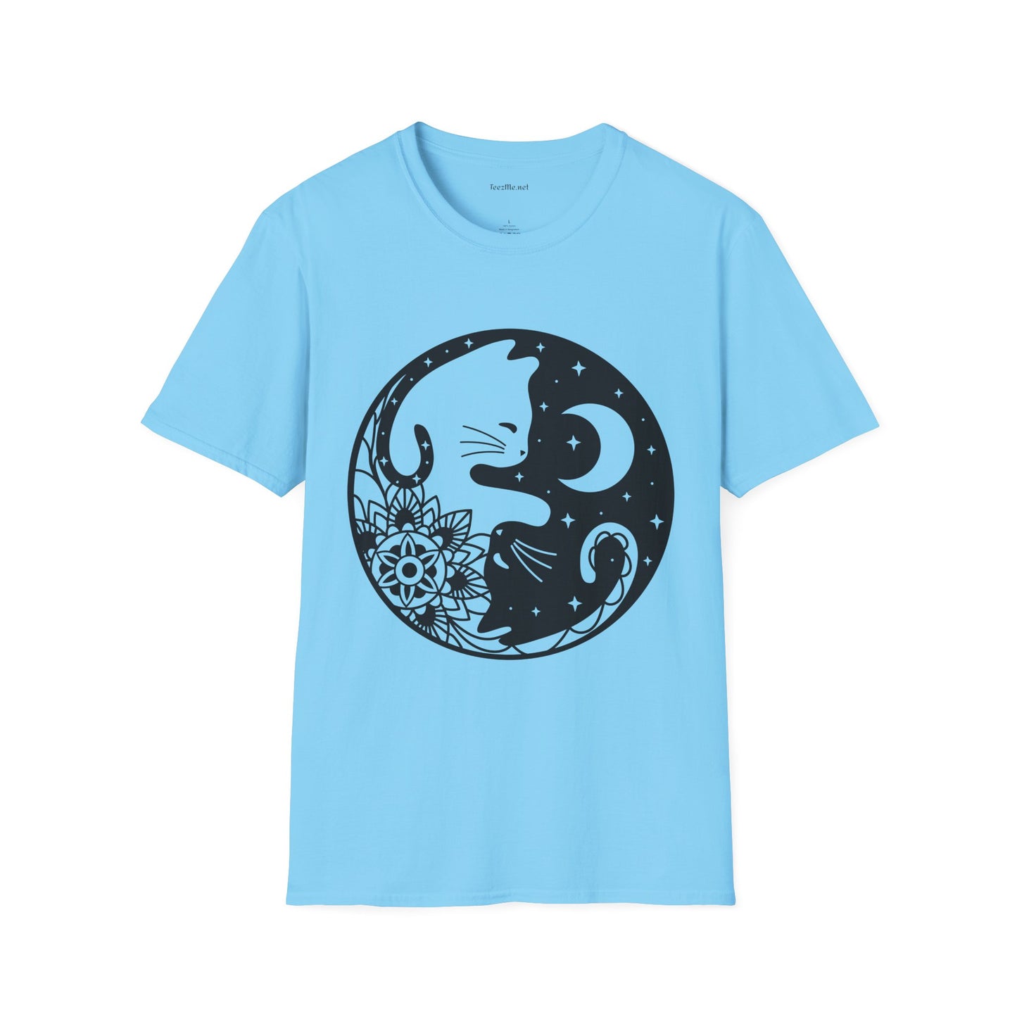 Yin Yang Cat1 Unisex Soft T-Shirt 100% Cotton Graphic