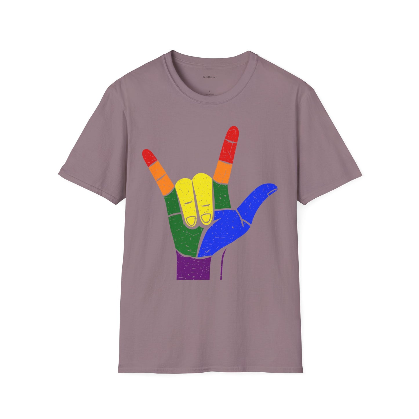 ASL Love LGBT  - Unisex Softstyle T-Shirt 100% Cotton Graphic