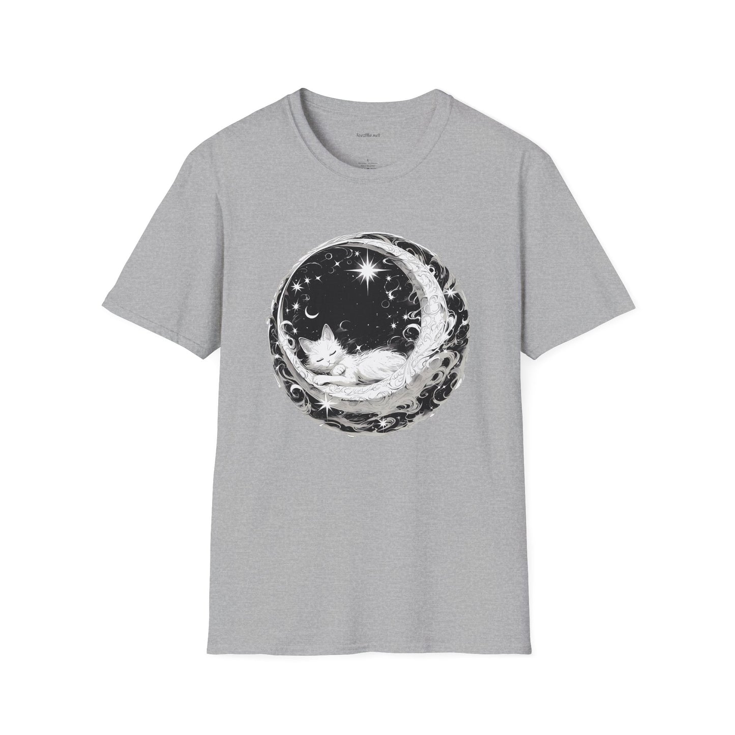 Moon Cat - Unisex Softstyle T-Shirt 100% Cotton Graphic