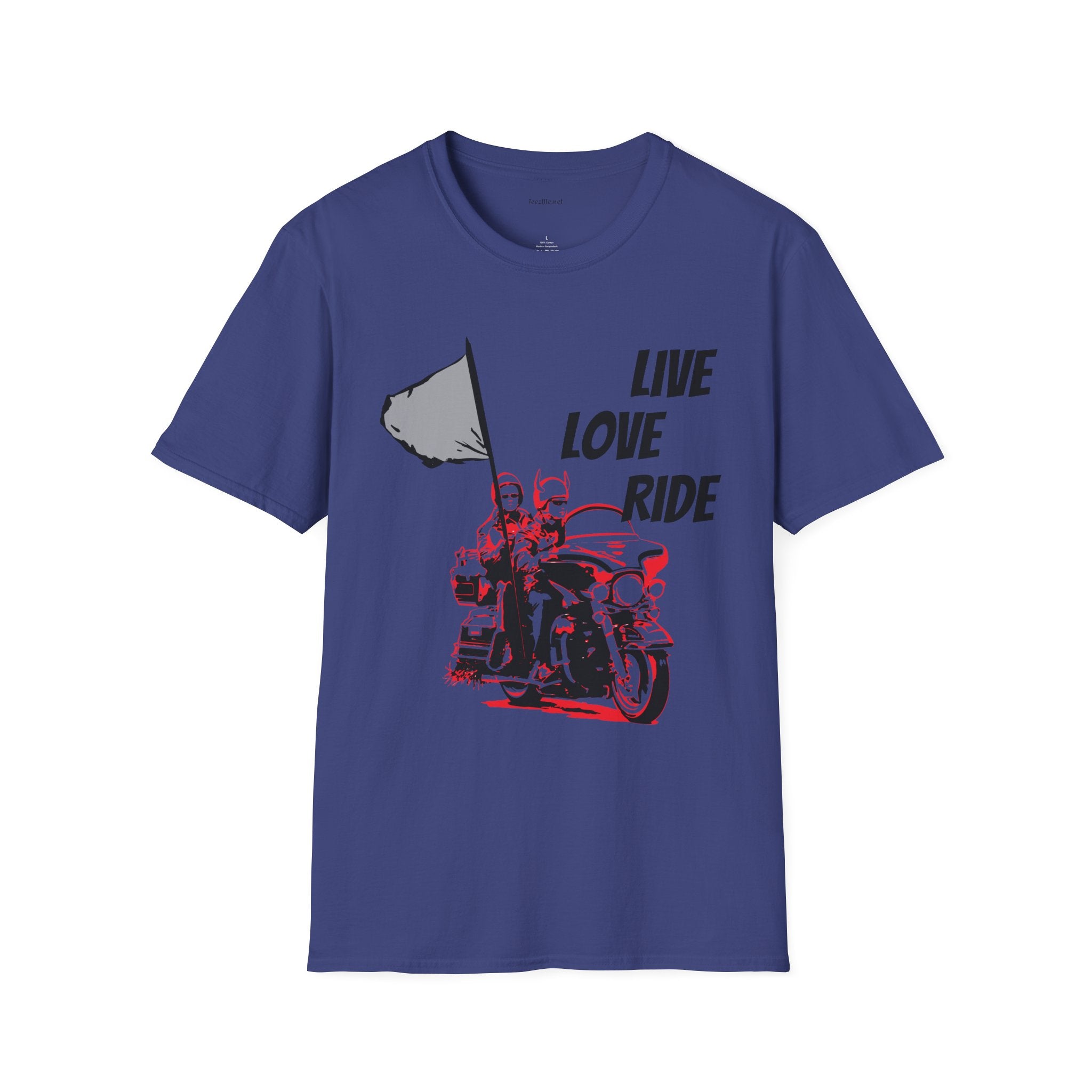 Live Love Ride - Unisex Softstyle T-Shirt 100% Cotton Graphic Motorcycle Harley