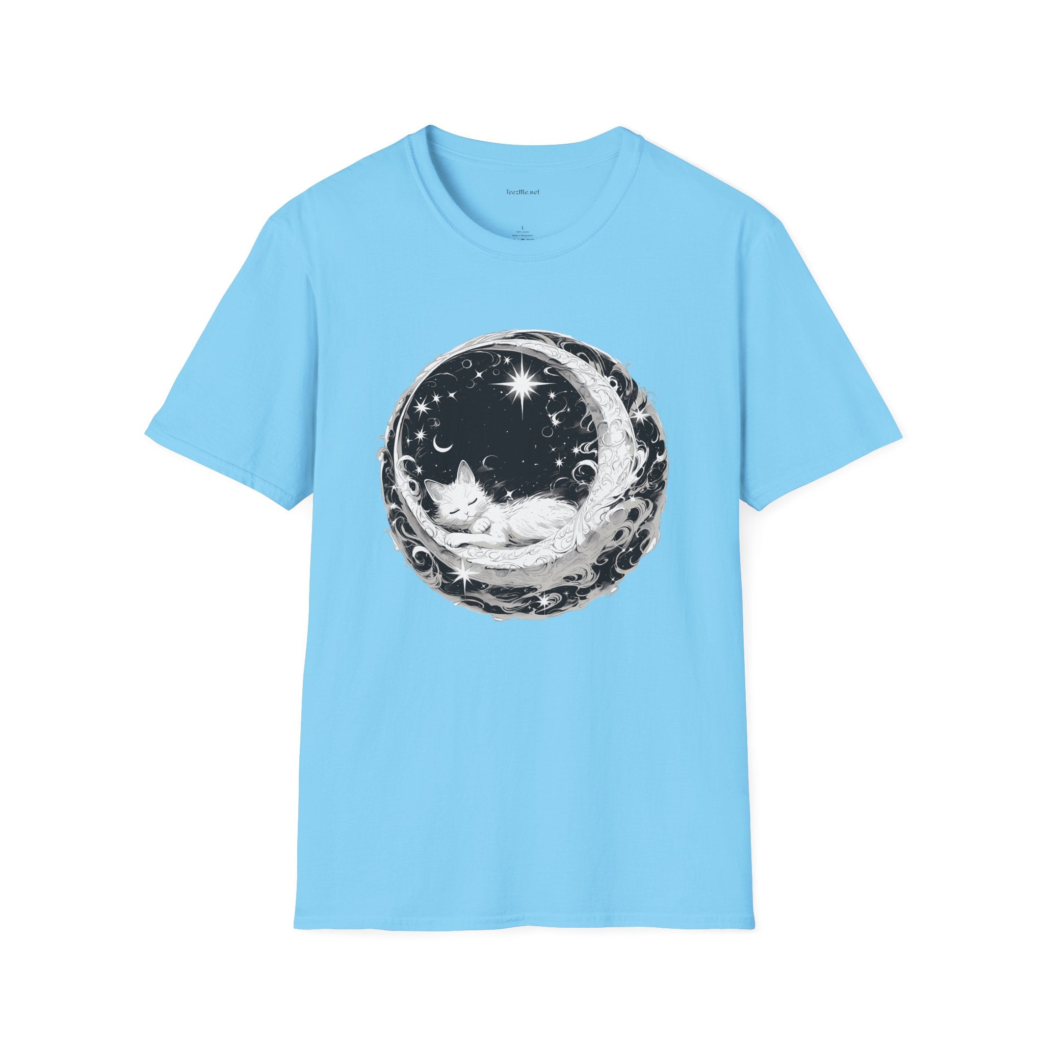 Moon Cat  - Unisex Softstyle T-Shirt 100% Cotton Graphic