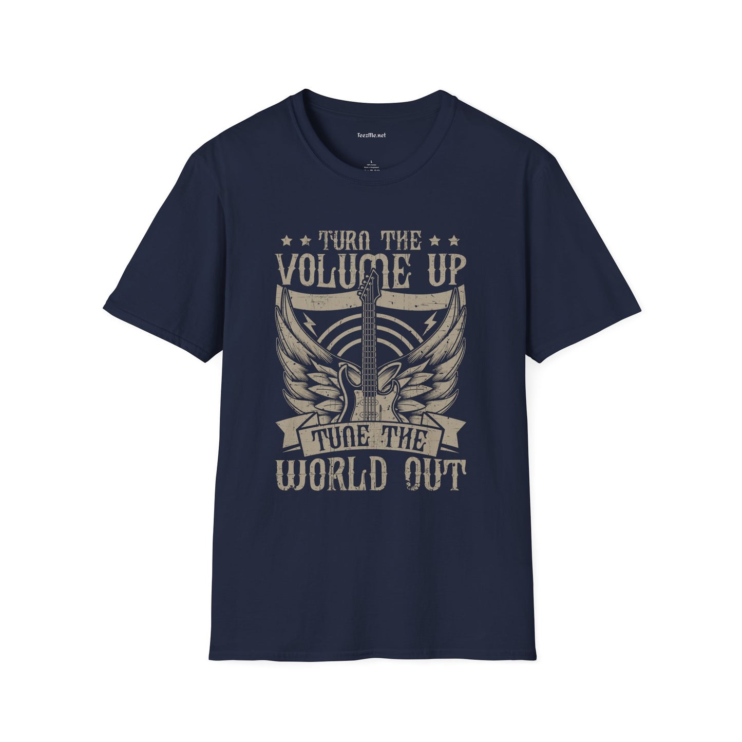 Turn the Volume Up Unisex SoftStyle T-Shirt 100% Cotton Graphic Music