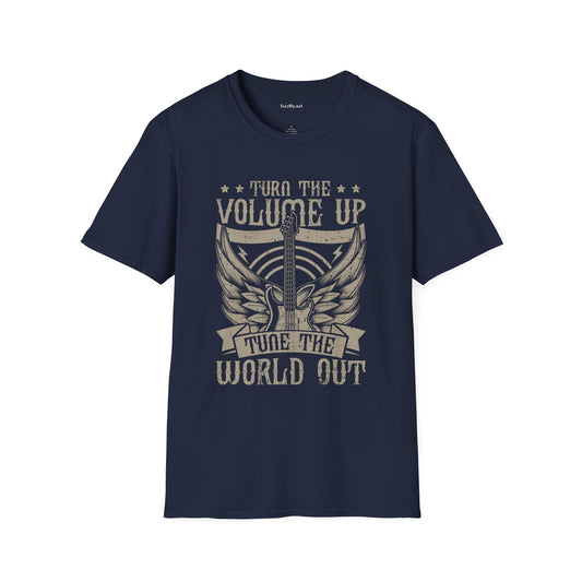 Turn the Volume Up Unisex SoftStyle T-Shirt 100% Cotton Graphic Music