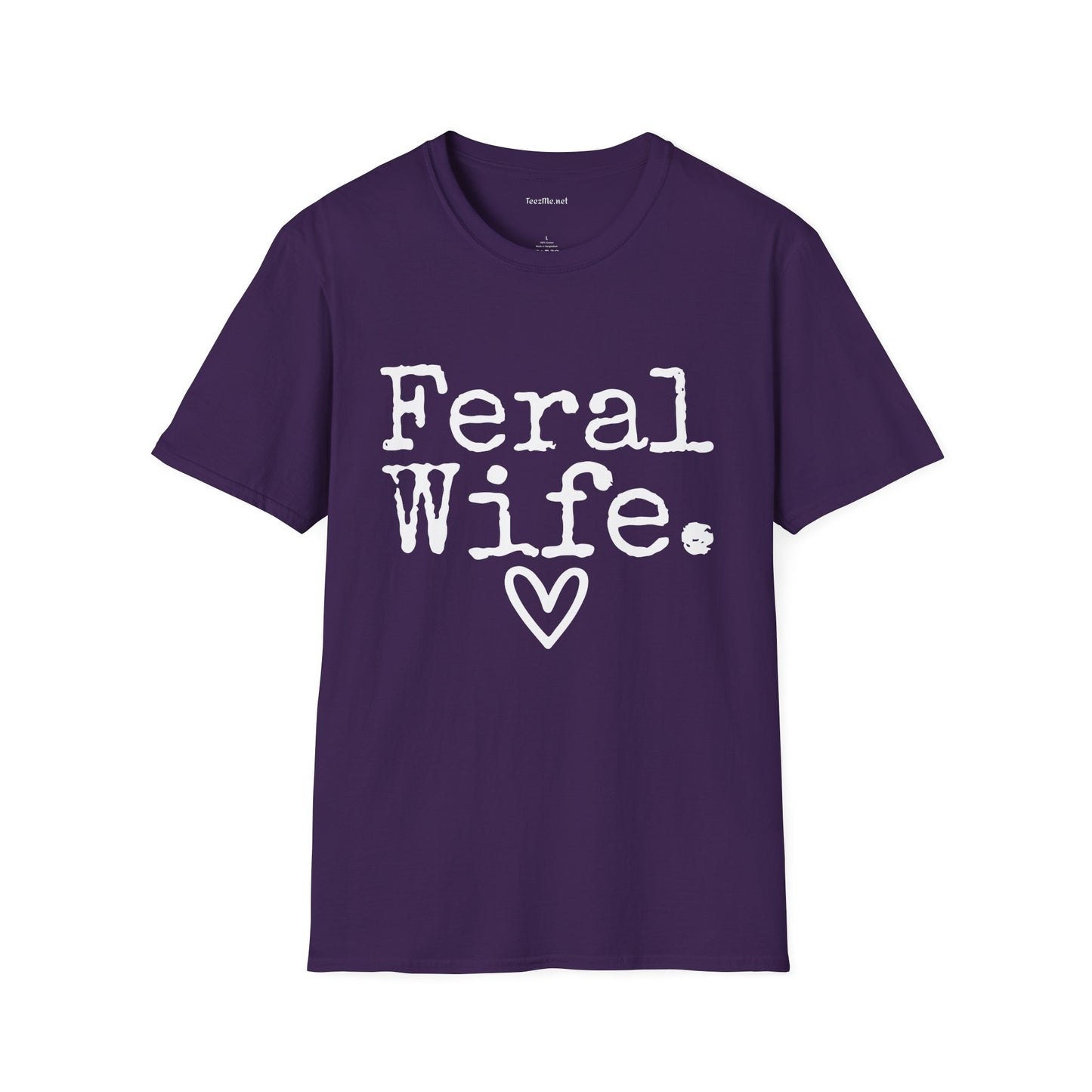 Feral Wife (white) Unisex Softstyle T-Shirt 100% Cotton Graphic