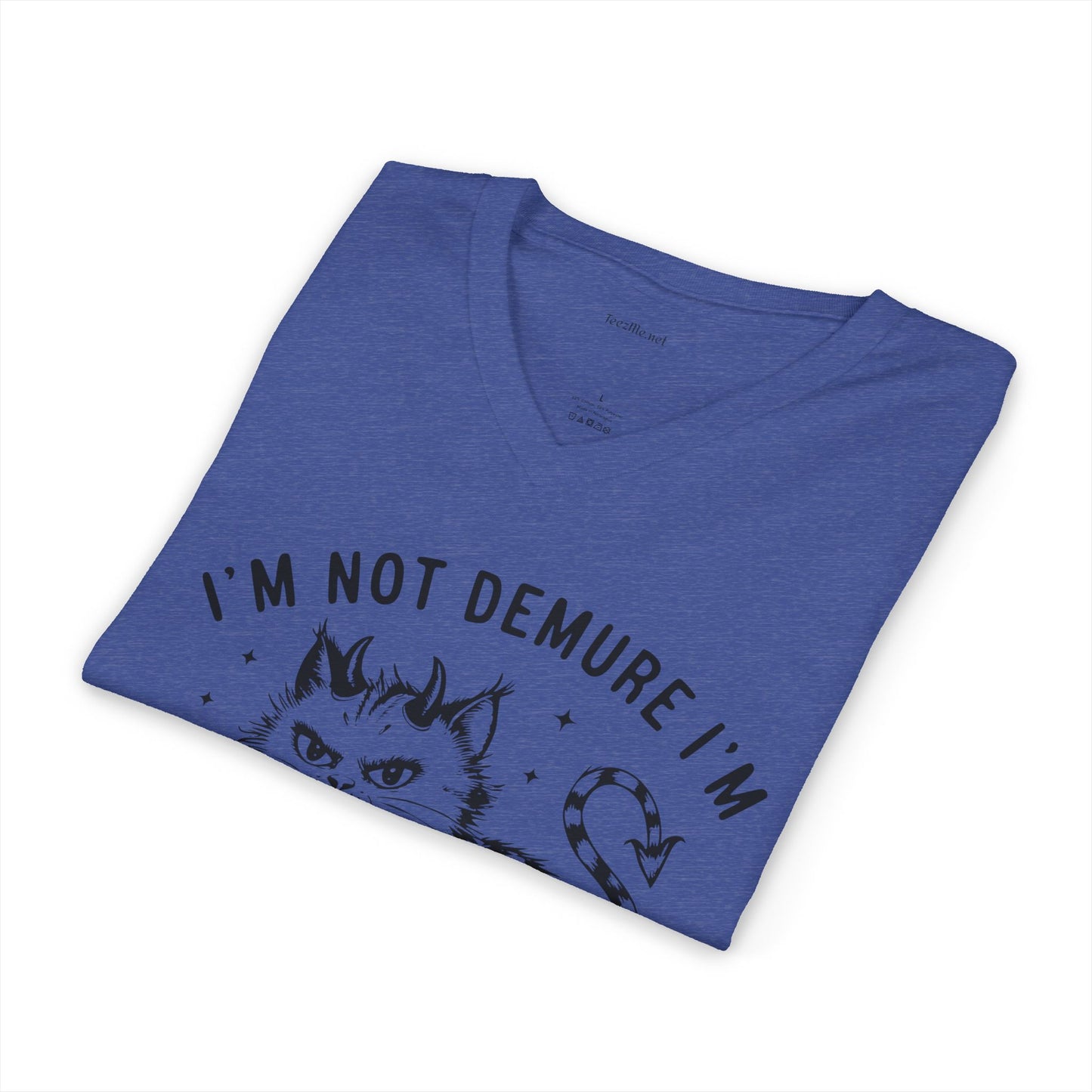 I'm Not Demure Unisex Jersey Short Sleeve V-Neck Tee
