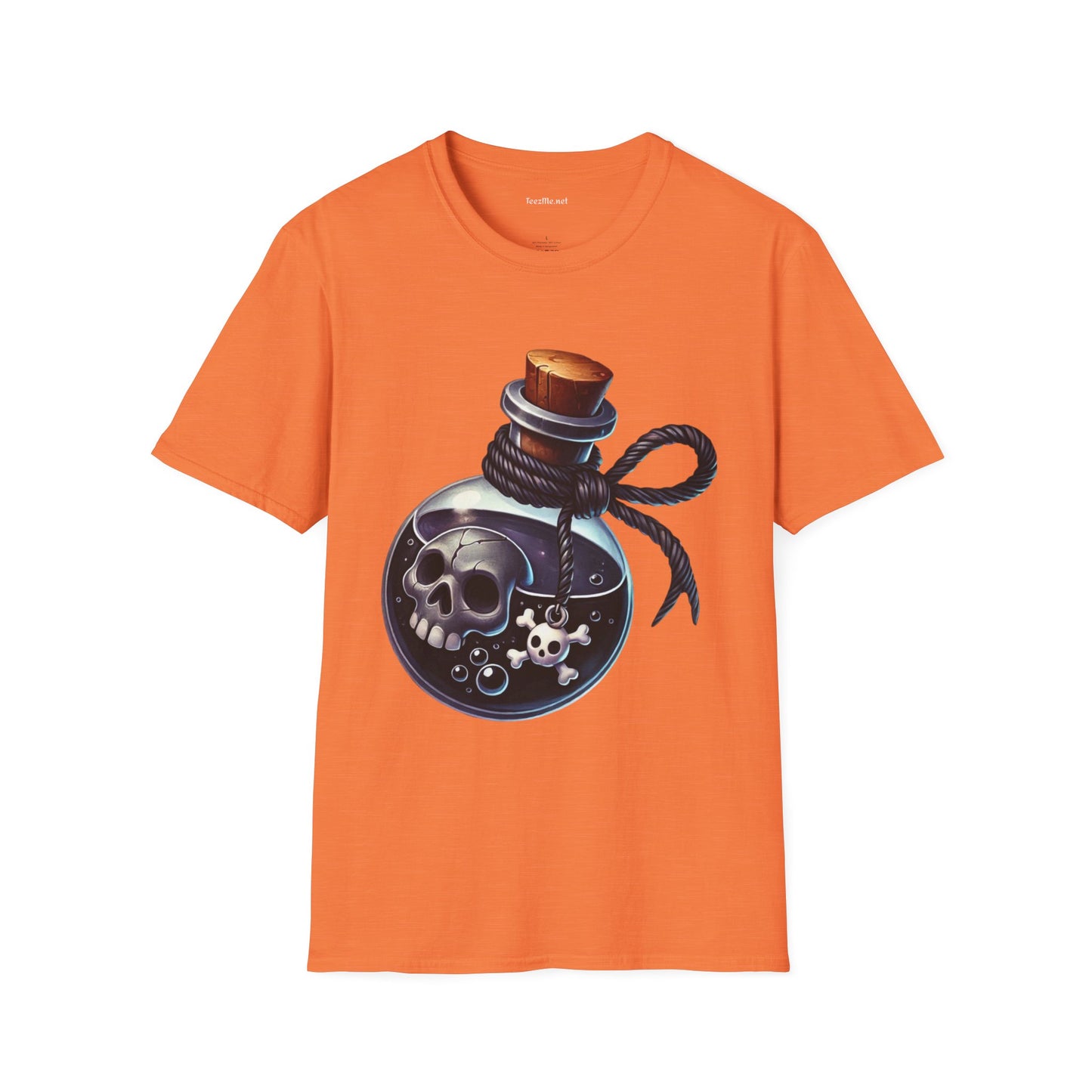 Potion with Skeleton Unisex Soft T-Shirt 100% Cotton Graphic