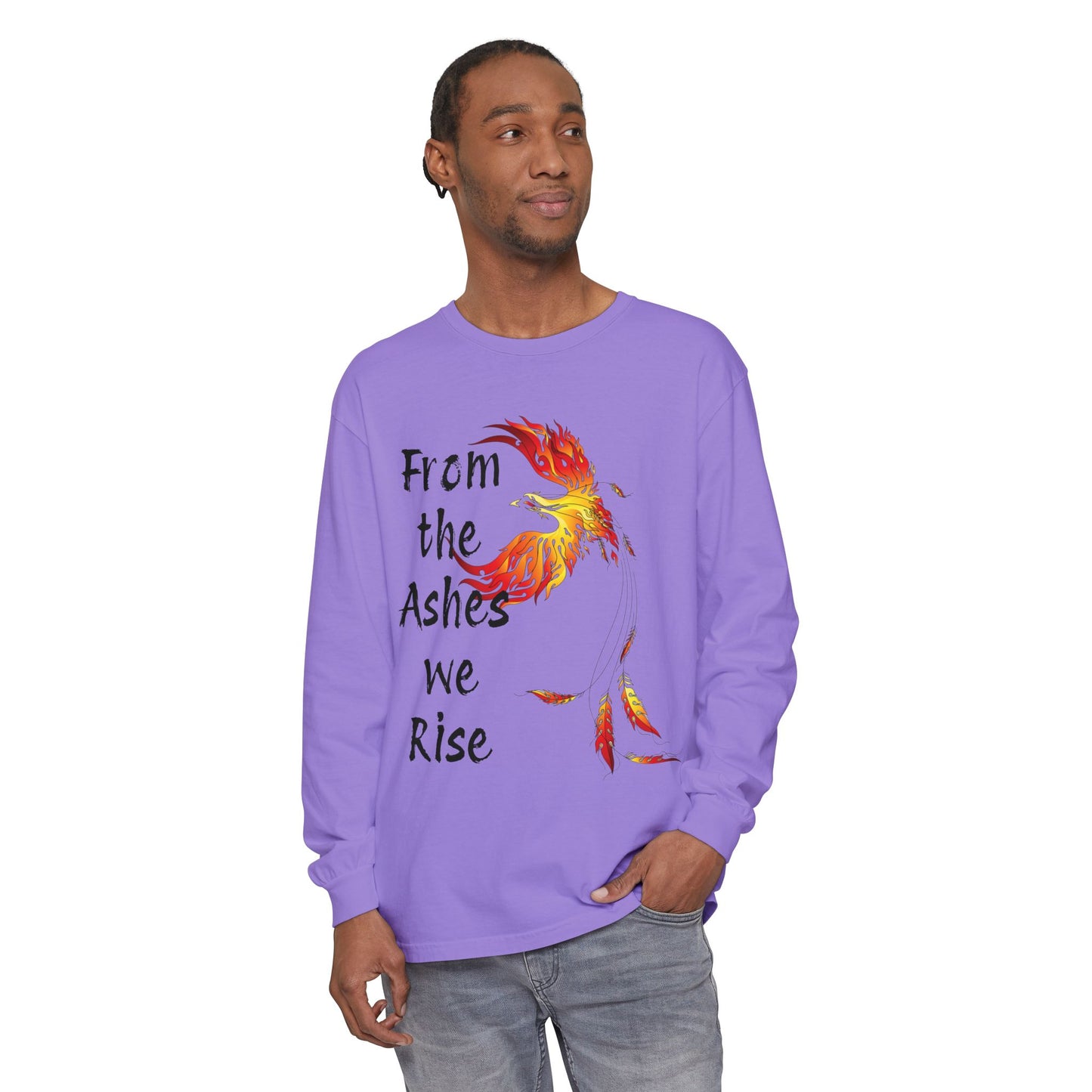 From the Ashes we Rise - Unisex Garment-dyed Long Sleeve T-Shirt