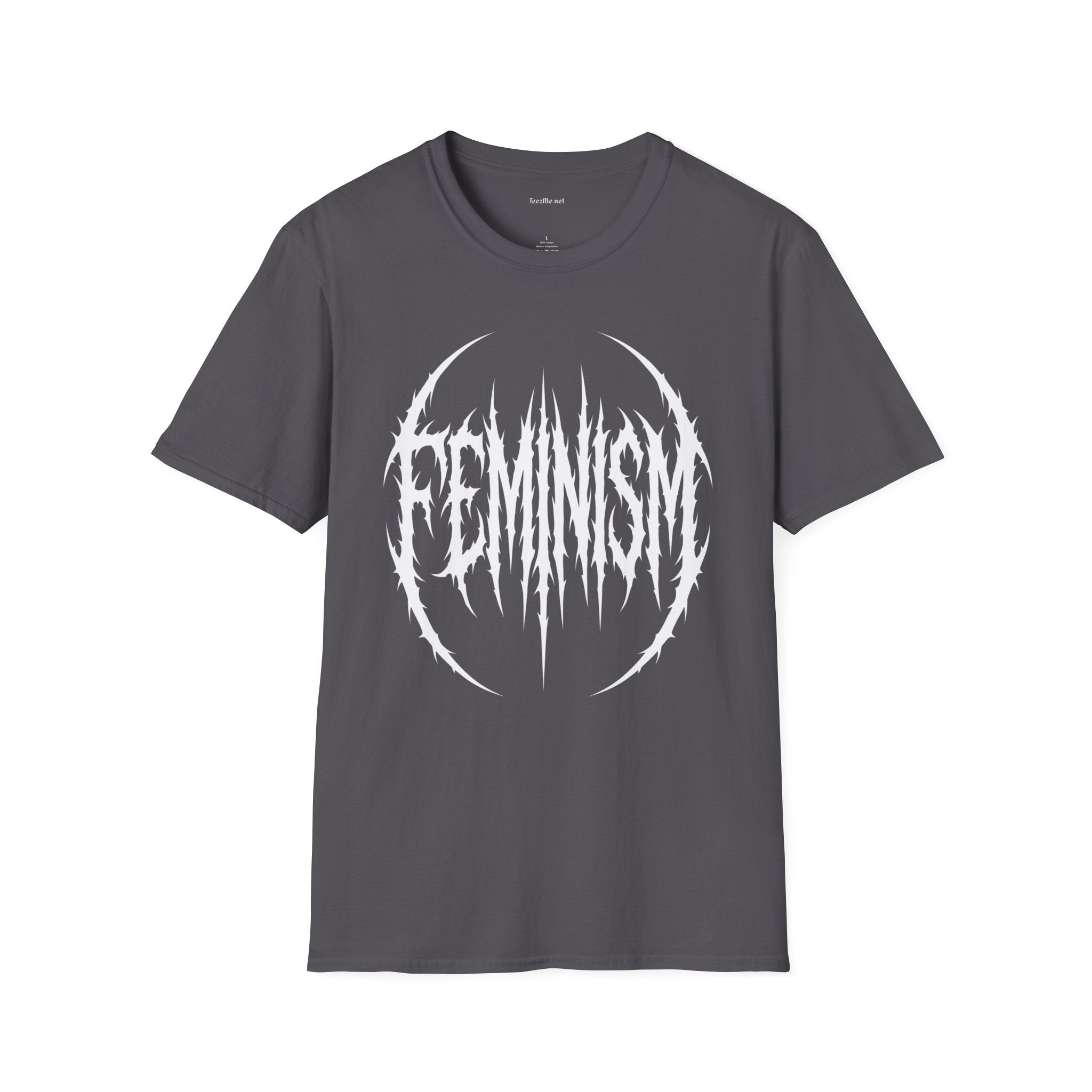 Feminism Black Metal Logo T-Shirt — Gothic Feminist Statement Tee