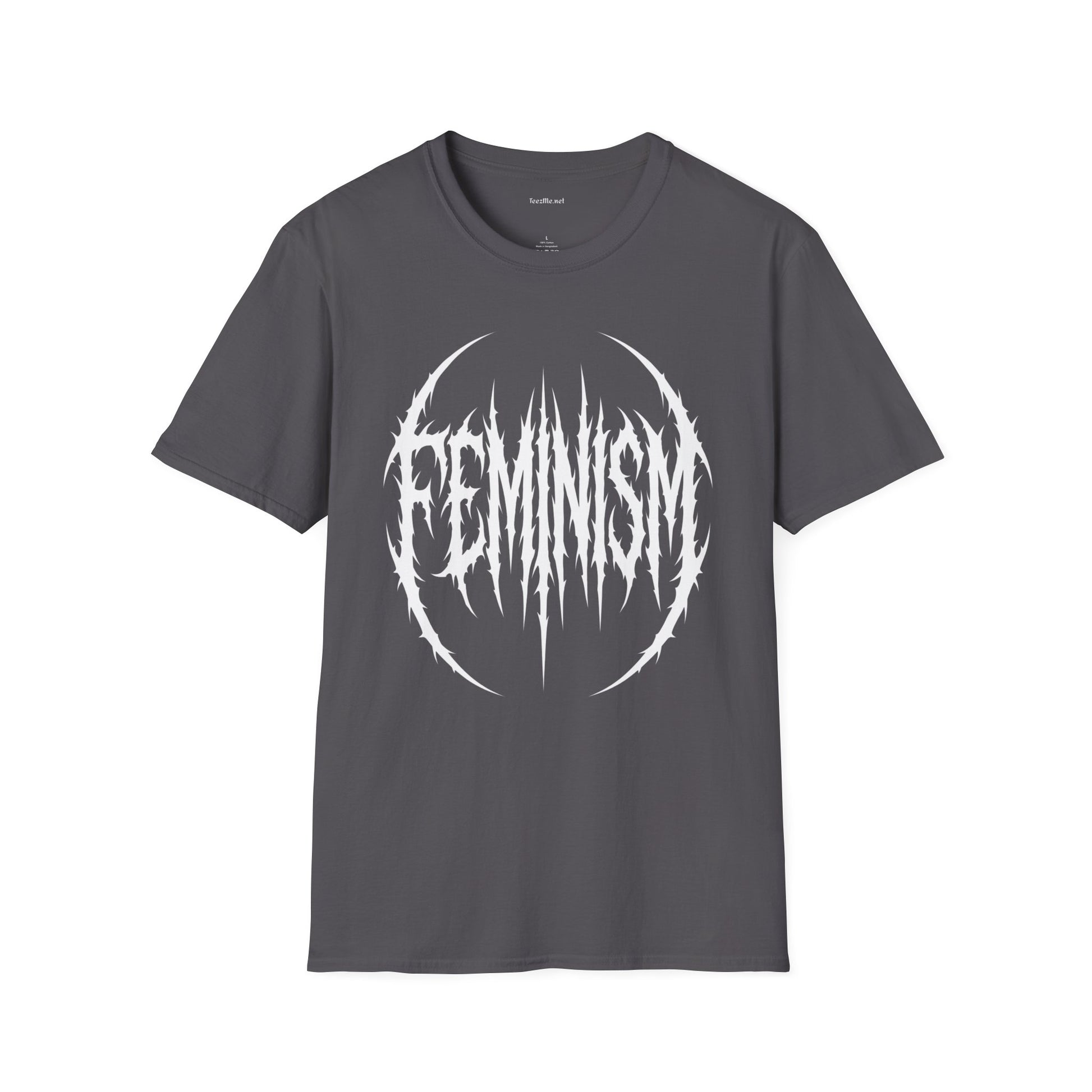 Feminism Black Metal Logo T-Shirt — Gothic Feminist Statement Tee