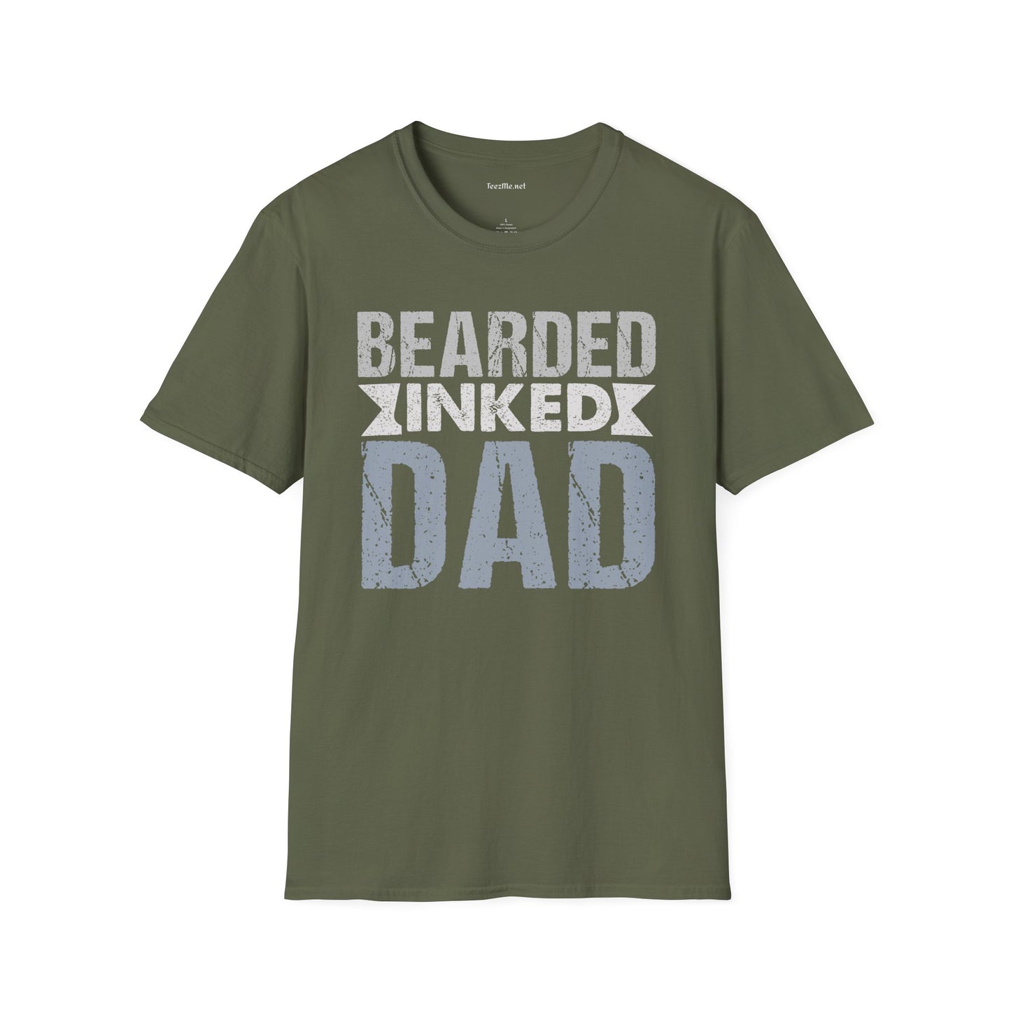 Bearded Inked Dad Unisex Style T-Shirt 100% Cotton Graphic